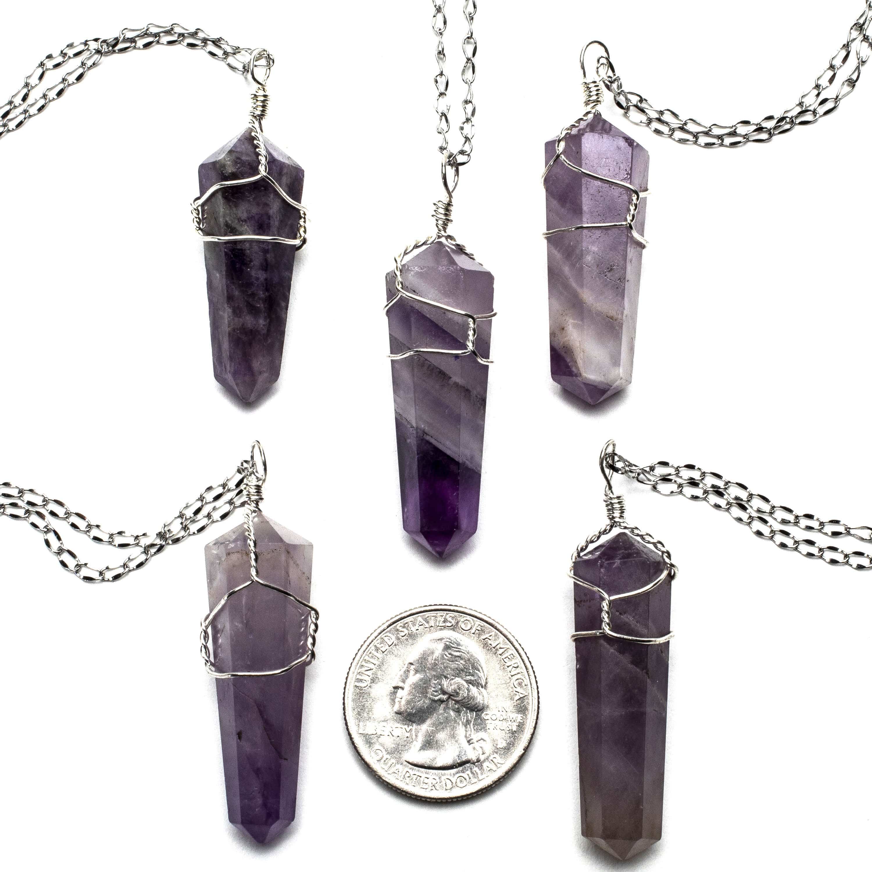 Natural Amethyst Crystal Pendant Necklace for Women - Healing Stone Jewelry for Chakra Balancing & Stress Relief - Perfect for Meditation, Yoga & Spiritual Gifts