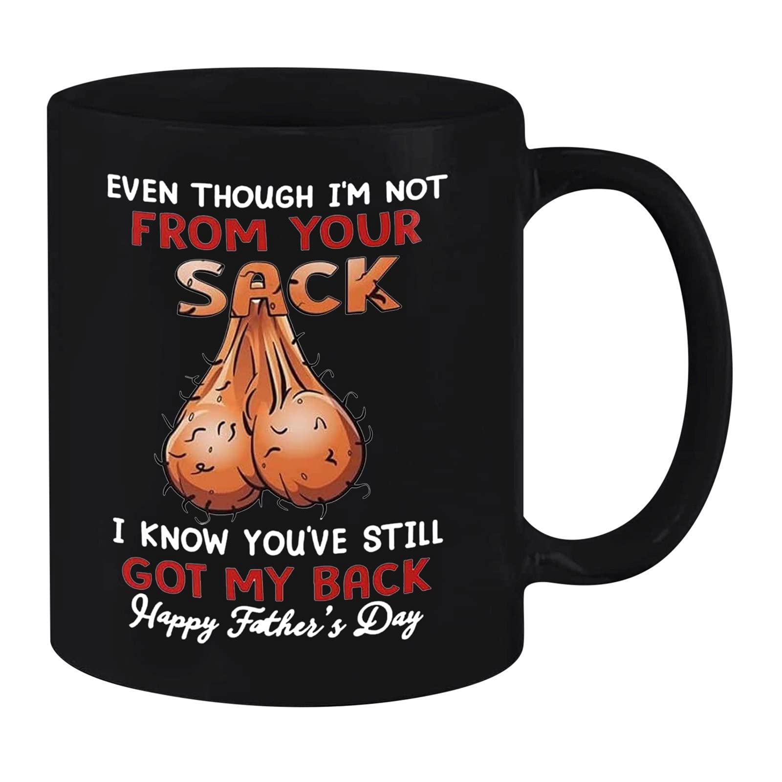 Best Father's Day Gift Mug - Personalized Dad Coffee Cup with Handle, Black Porcelain Tea Mug for Office Desk - Perfect for Coffee, Tea & Hot Chocolate at Home or Work