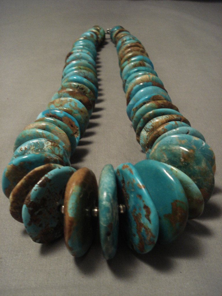 848g Largest Vintage Navajo Native American Jewelry - Authentic Royston Turquoise Necklace | Perfect for Southwest Style, Boho Fashion & Cultural Gift Giving
