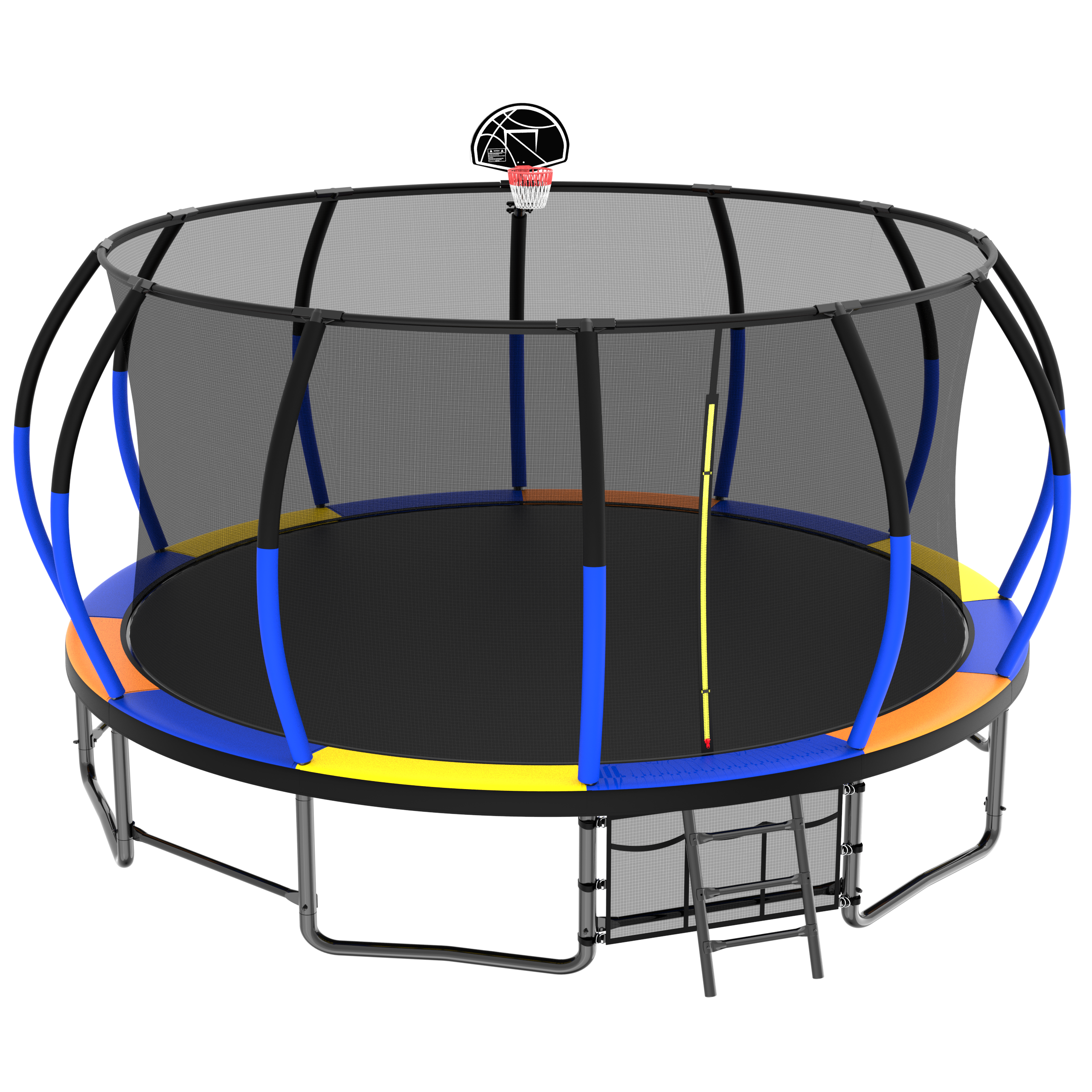 16FT Trampoline with Safety Enclosure - ASTM Approved Outdoor Trampoline for Kids with Ladder & Anti-Rust Coating | Perfect for Backyard Fun, Exercise, and Family Outdoor Activities
