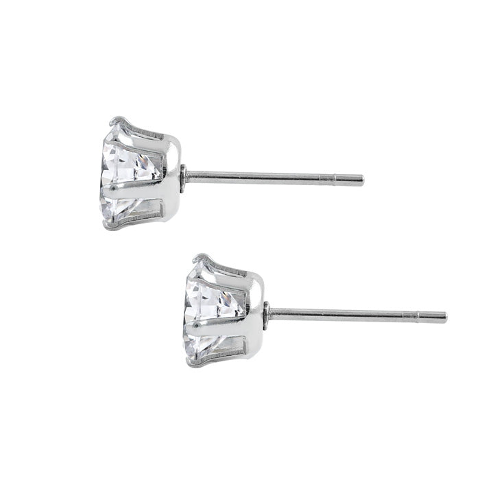 5mm CZ Stud Earrings for Women - Hypoallergenic Stainless Steel Earrings for Daily Wear, Gift Giving & Special Occasions