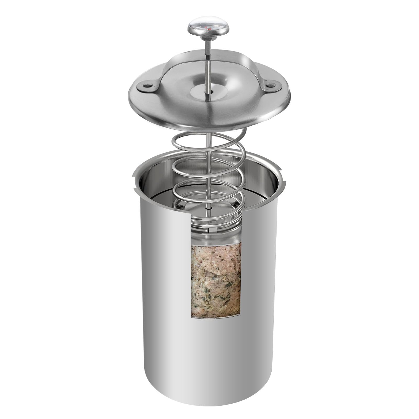 Premium Stainless Steel Ham Maker & Meat Press Cooker for Healthy Homemade Deli Meats - Includes Thermometer for Perfect Cooking - Ideal for Bacon, Sausages & Kitchen Pressure Cooking - Great for Home Chefs & Meal Prep