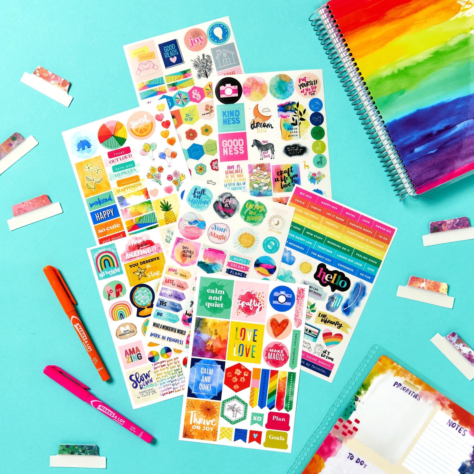 Avery + Amy Tangerine Designer Collection Planner Stickers - 744 Stickers in 20 Sheets for Weekly, Monthly & Daily Planning - Perfect for Bullet Journals, Calendars & Planners (6782) - Ideal for Office, School & Home Organization