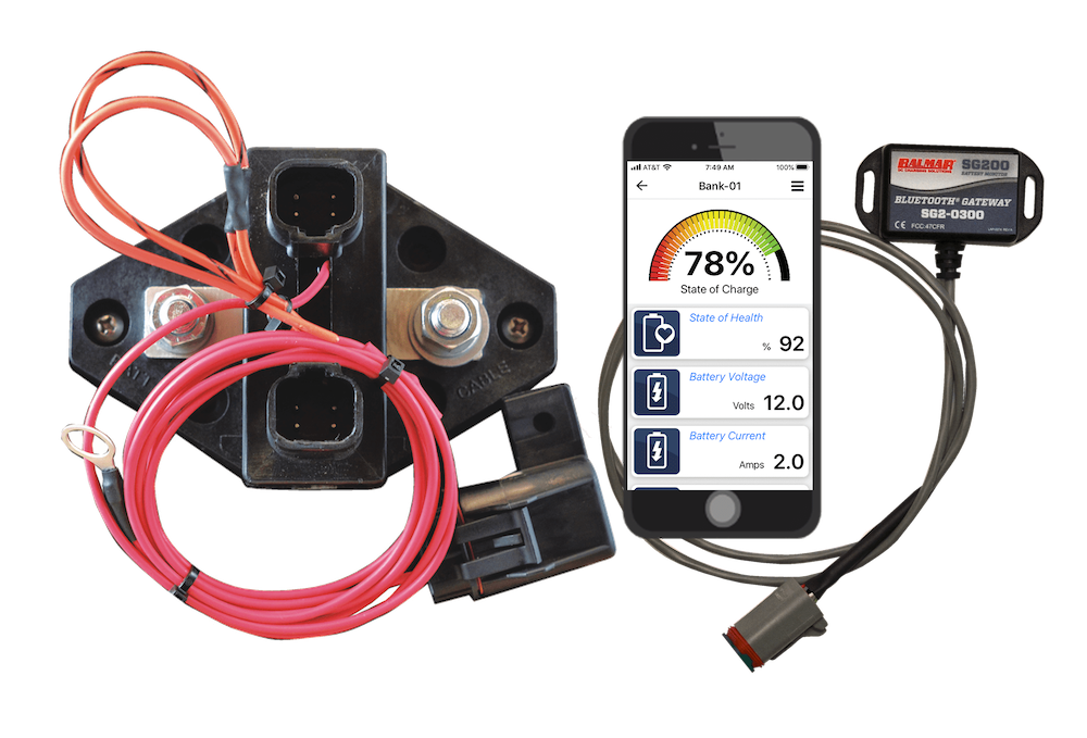 SG205 Battery Monitor Kit for 12V 48V Solar Systems - Bluetooth Gateway Included (No Display) - Perfect for RV, Marine, Off-Grid Power Monitoring