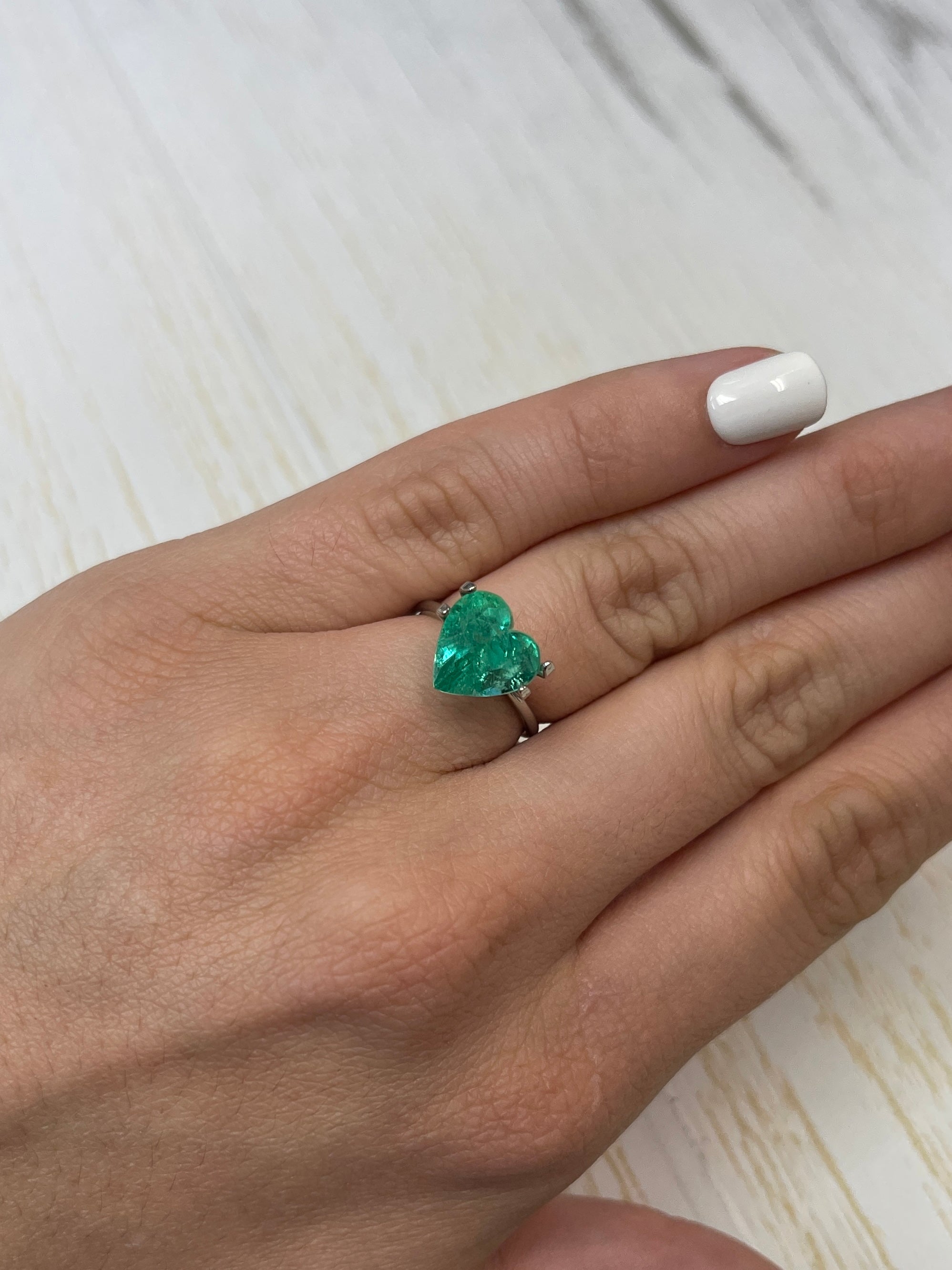 4.18 Carat 10x10mm Pastel Green Natural Loose Colombian Emerald Heart Cut Gemstone for Jewelry Making, Engagement Rings & Fine Collections