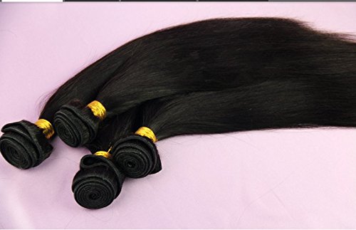 3-Way Part 1PC 4x4 Lace Closure with Virgin Indian Remy Human Hair - 3 Bundles Wefts Mixed Length (4PCS Lot) Natural Straight Hair Extensions - Can Be Dyed Any Color - Perfect for Styling, Weaving & Protective Hairstyles