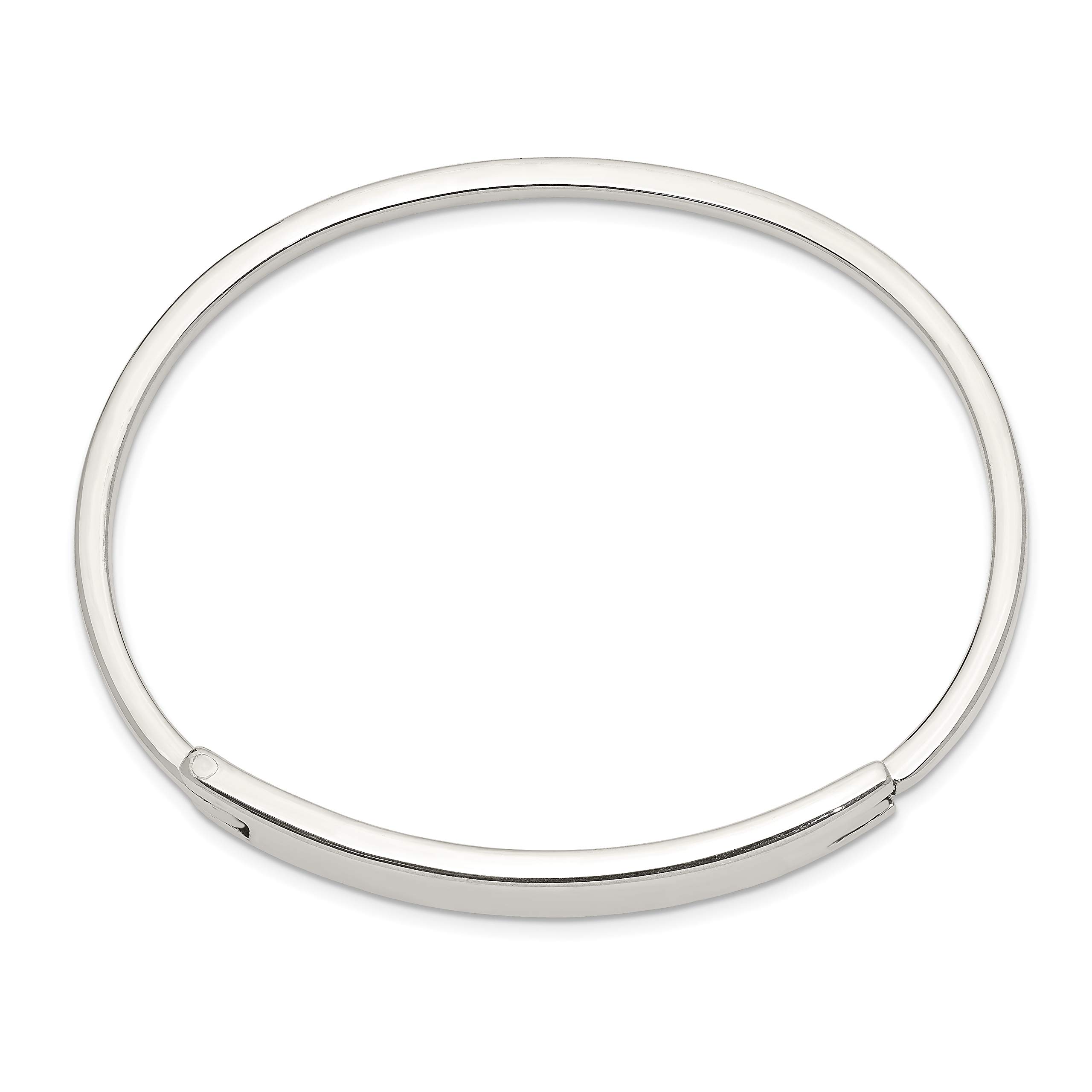 Sterling Silver ID Hinged Bangle Bracelet - Personalized Engraved Name Jewelry for Women - Perfect for Gifts, Anniversaries & Everyday Wear