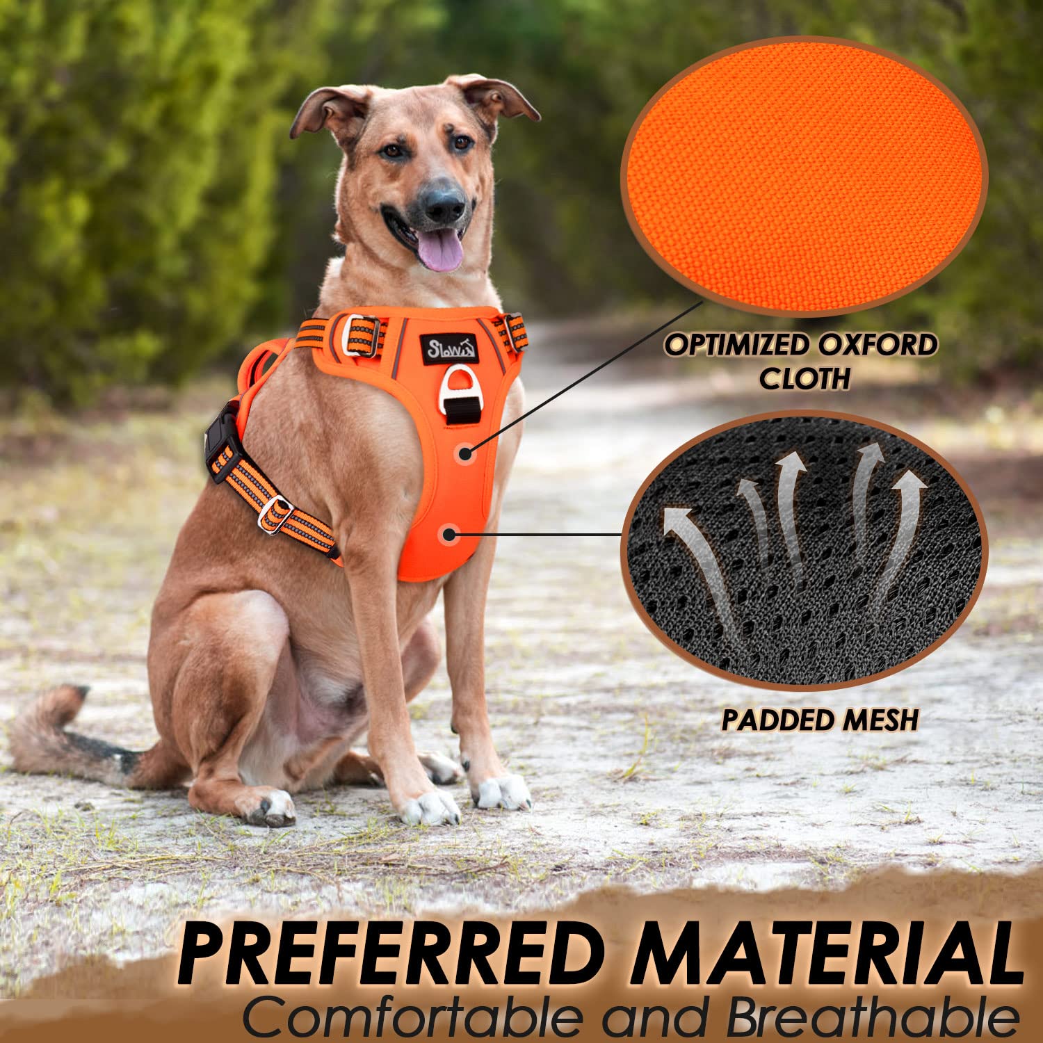 No Pull Dog Harness - Heavy Duty Choke-Free Pet Harness with 2 Leash Clips & Control Handle | Adjustable Padded Vest for Small, Medium, Large Dogs | Perfect for Walking, Training & Outdoor Adventures (Orange, Small)