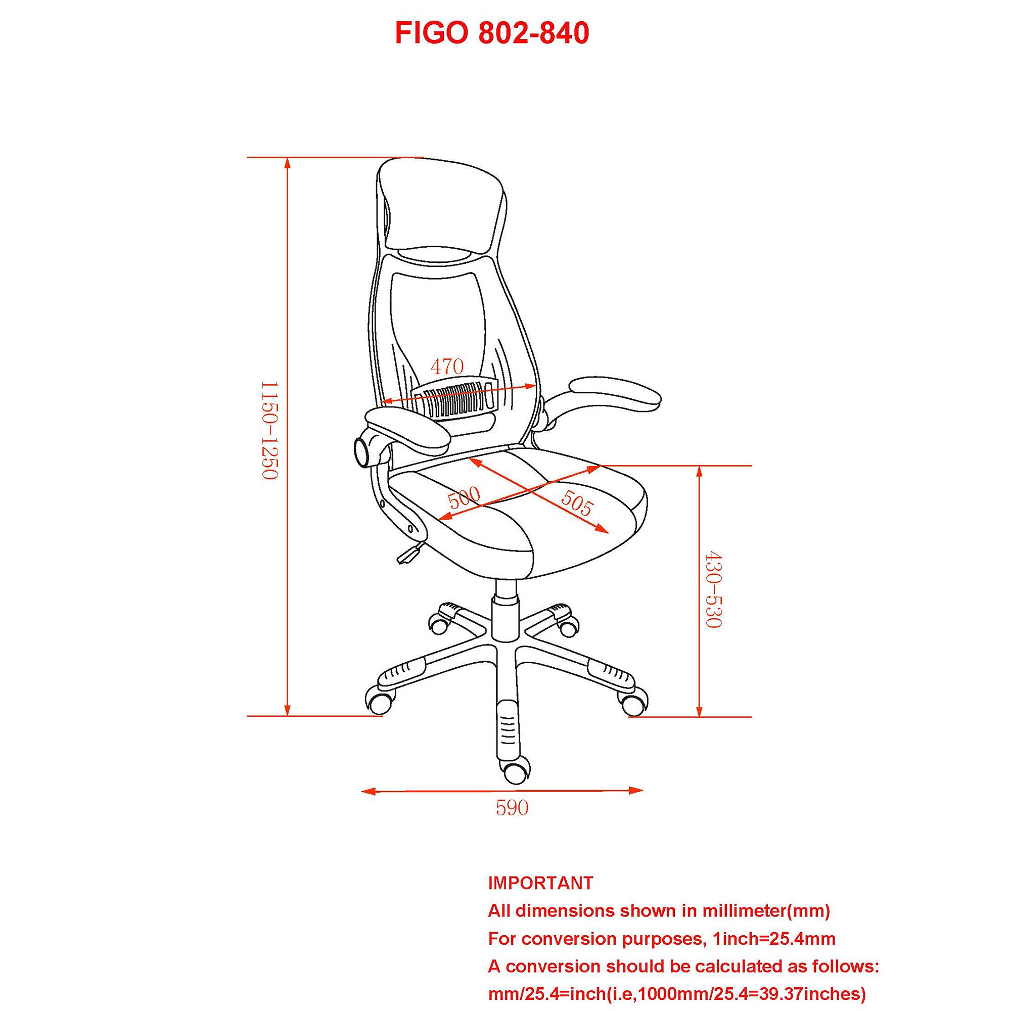 Ergonomic Modern Office Chair - Adjustable Height, Lumbar Support & Swivel - Black Mesh Computer Desk Chair for Home & Office Workspace - Perfect for Long Hours of Sitting & Productivity