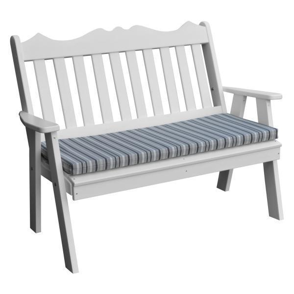 Premium A&L Furniture Poly Royal English Garden Bench - Weather-Resistant Outdoor Patio Seating for Gardens, Porches & Backyards