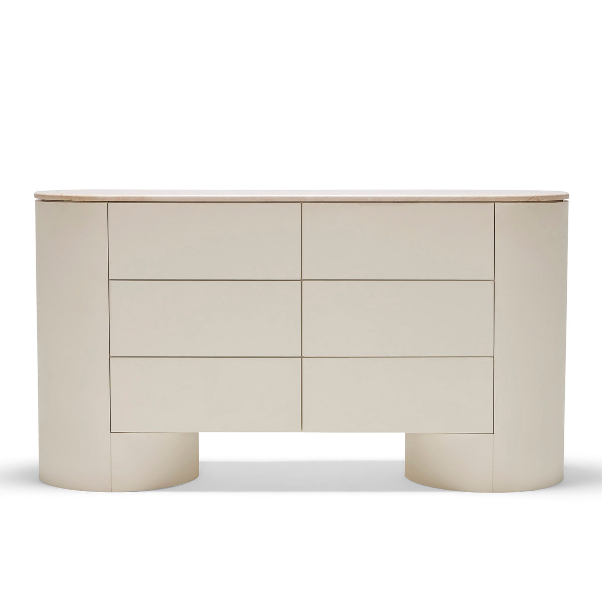 Modern 6-Drawer Dresser with Lacquered Finish - Sturdy Wooden Chest of Drawers for Bedroom, Living Room & Office Organization