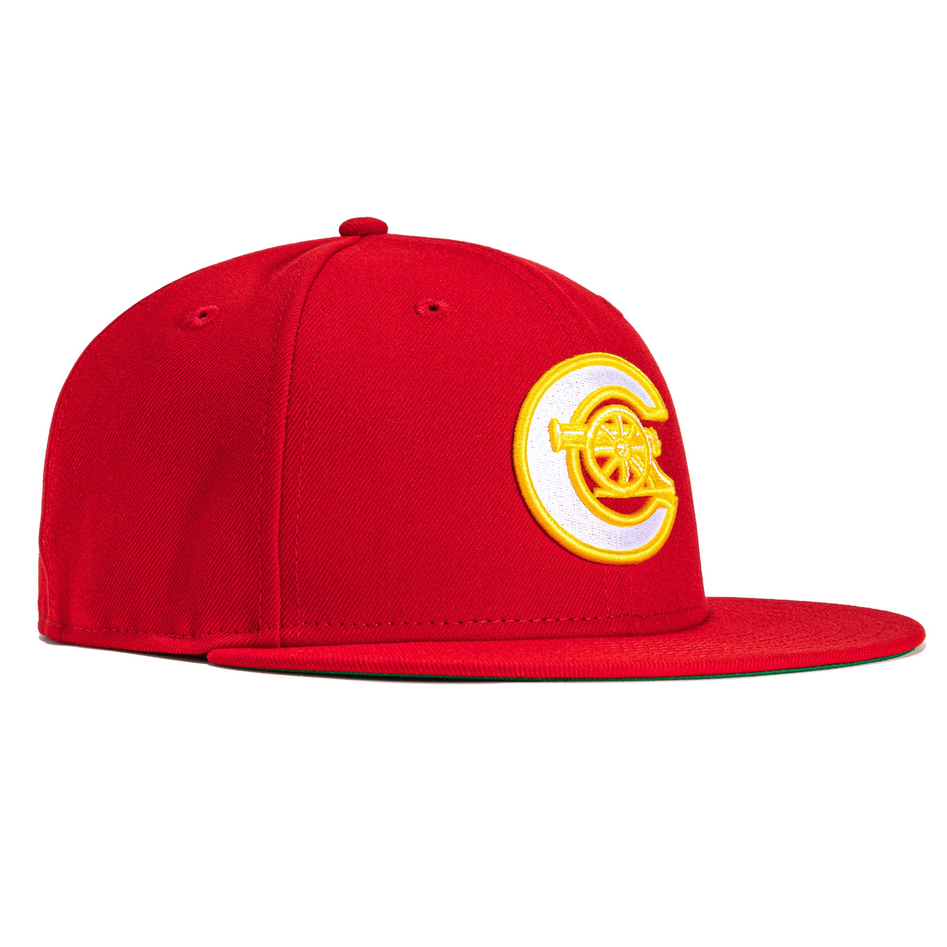New Era 59Fifty Calgary Cannons Snapback Hat - Red, White & Gold Baseball Cap for Men & Women - Perfect for Sports Fans, Casual Wear & Team Spirit