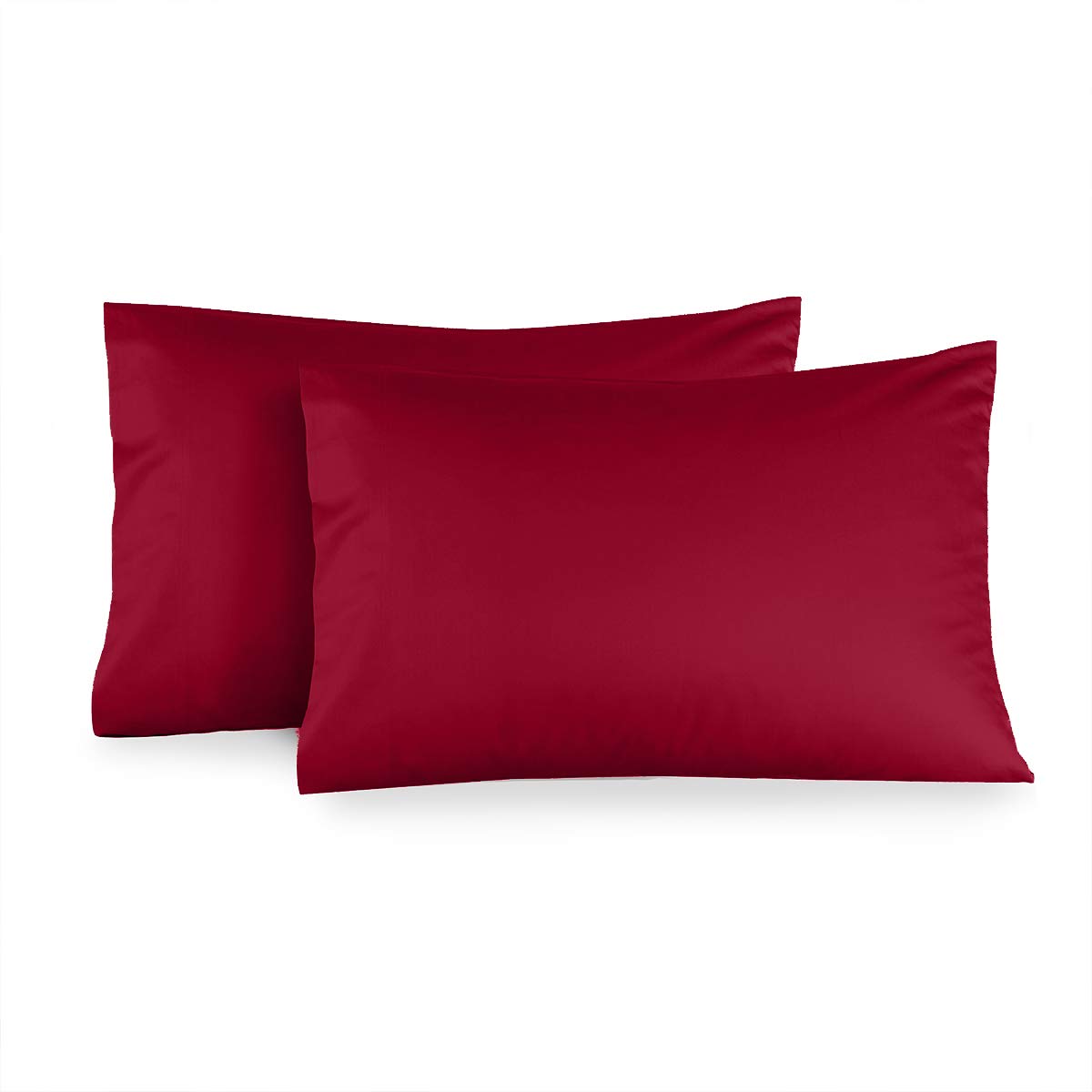Royal Tradition 600-Thread-Count 100% Cotton Pillowcase Set of 2 - Standard/Queen Size, Burgundy Red - Luxury Bedding for Home, Hotel & Guest Room Comfort