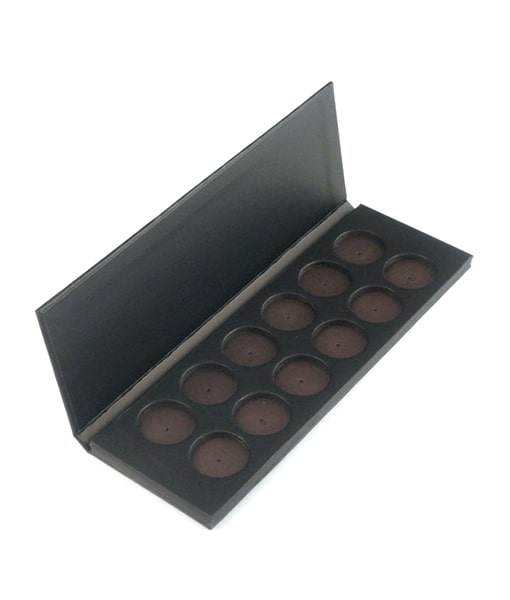 12 Well Magnetic Makeup Palette - Refillable Eyeshadow & Blush Organizer for Professional Artists & Travel - Perfect for Makeup Storage and On-the-Go Touch Ups