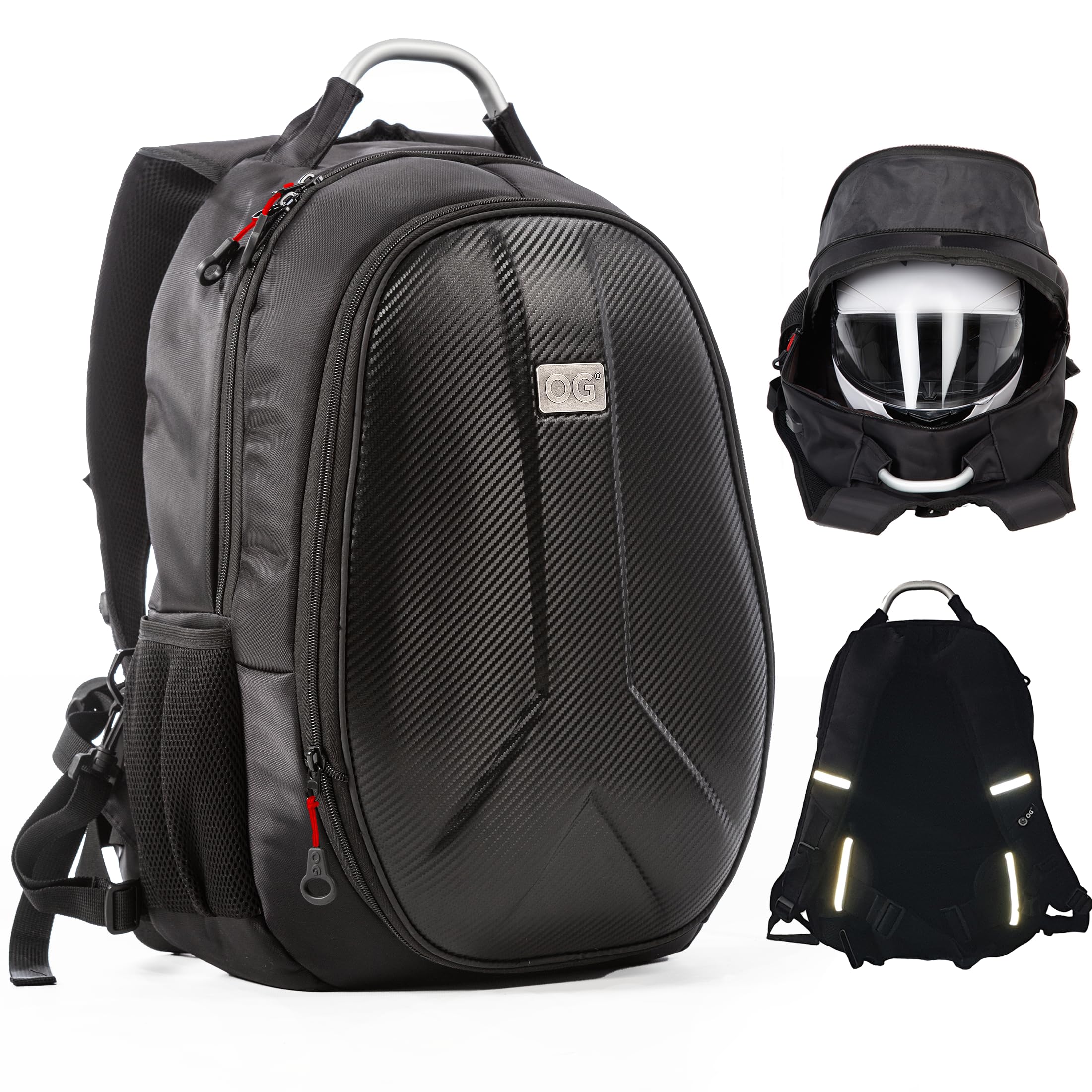 OG Original GetAway Waterproof Motorcycle Backpack for Men - 35L-45L Expandable Hard Shell Helmet Bag with Anti-Theft, Reflective & USB Port - Perfect for Commuting, Road Trips & Adventure Riding