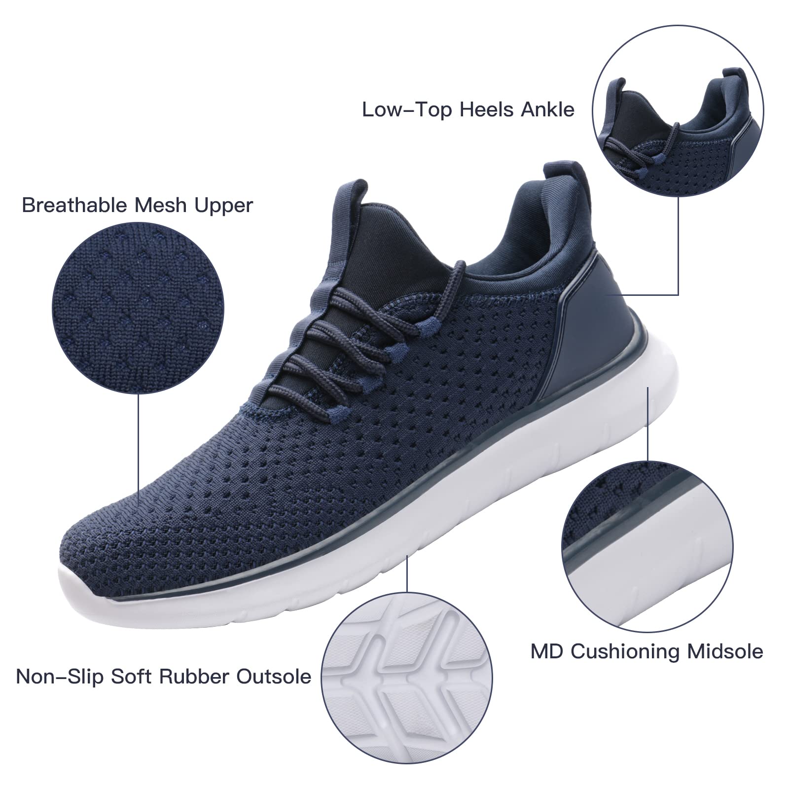 **Men's Slip-On Running Shoes - Ultra Lightweight Breathable Mesh Sneakers for Walking, Workout & Athletic Training - Non-Slip Comfort for Gym, Jogging & Daily Wear**