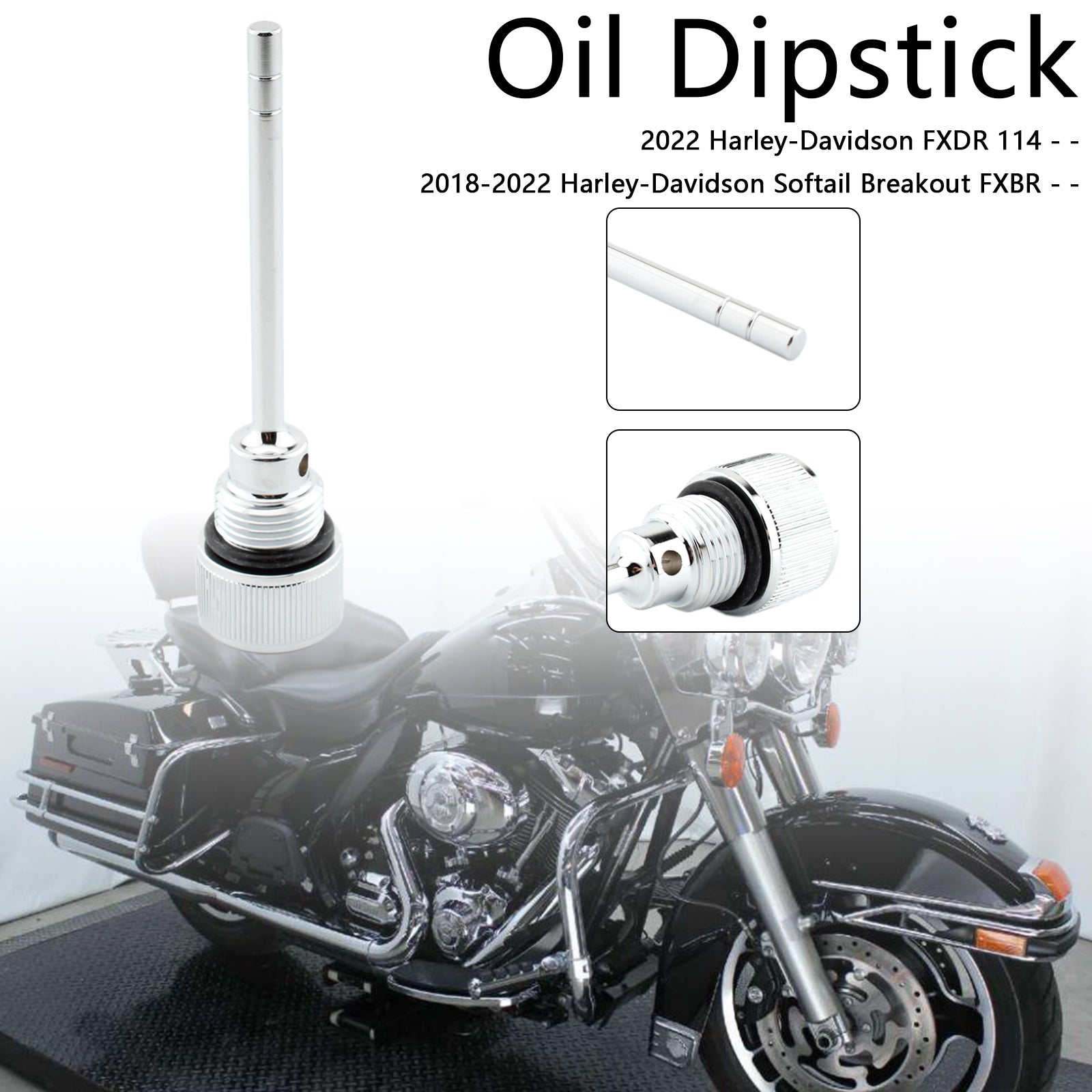 1105 0022 Oil Dipstick Tank Cap Plug Replacement for Harley Davidson Softail & Road Glide 2007-2019 - Perfect for Motorcycle Oil System Maintenance & DIY Repairs
