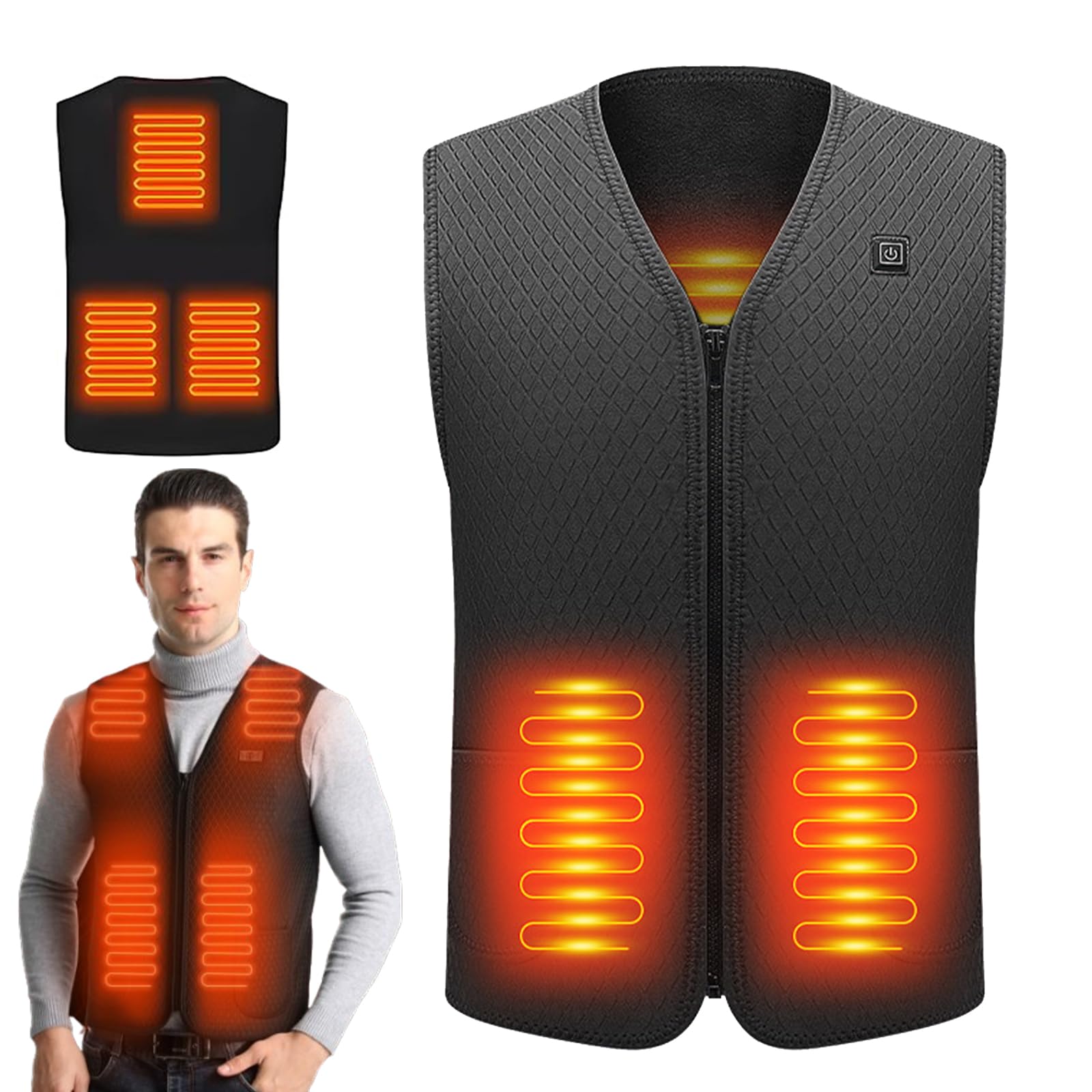 Cozybod Heated Vest for Women & Men - USB Rechargeable Battery Powered Body Warmer - Perfect for Outdoor Activities, Winter Sports, and Cold Weather Wear