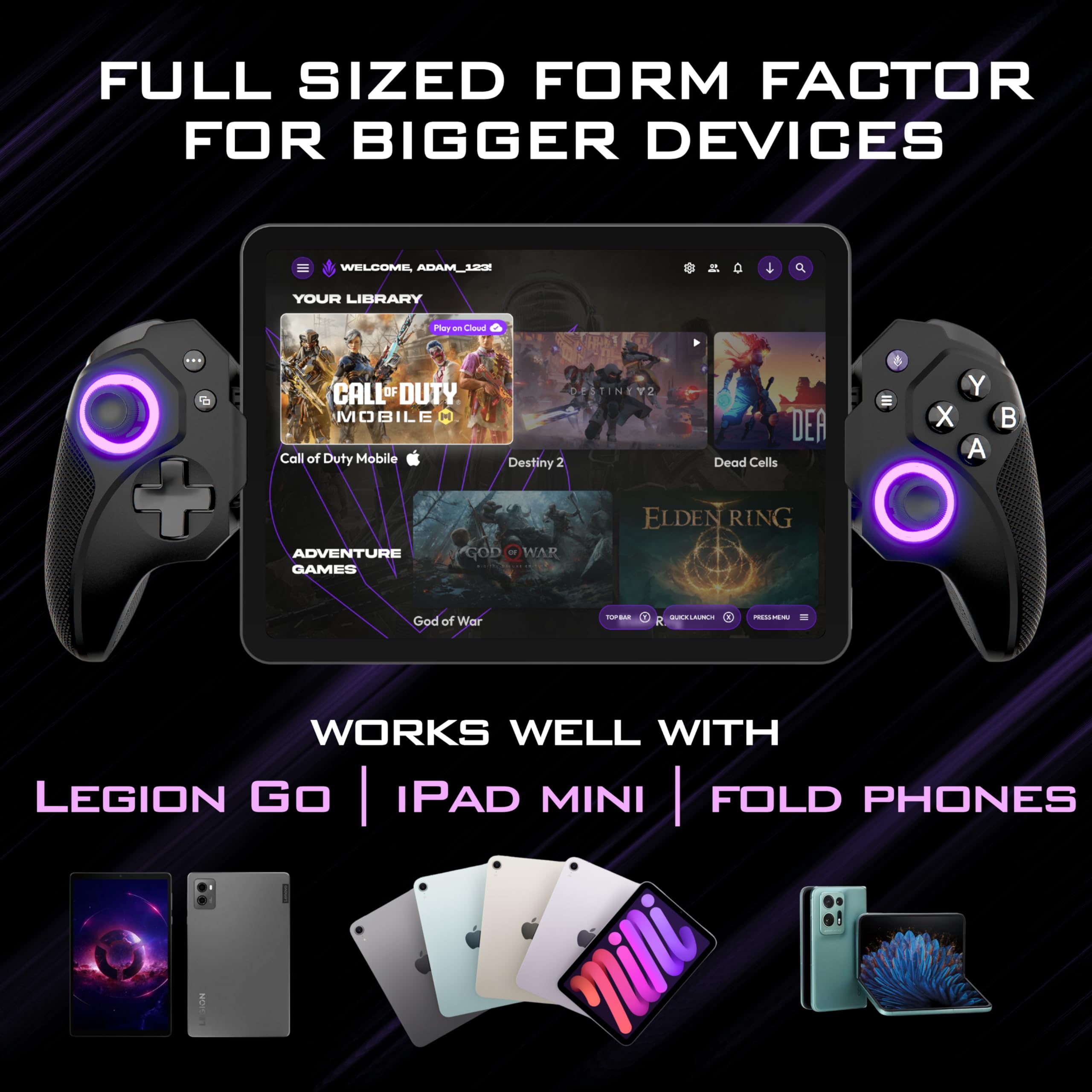ELO Vagabond Mobile Gaming Controller for iPhone 15/16, iPad Mini & Android - USB-C Gamepad for Call of Duty Mobile, PS Remote Play & Xbox Cloud Gaming - MFi Certified Phone Controller - Perfect for Travel, Commuting & Home Gaming Sessions