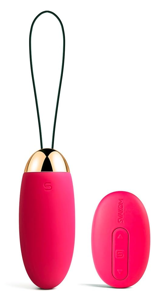 SVAKOM Elva Wireless Remote Control Vibrating Egg - Rechargeable, Quiet, Waterproof Adult Toy for Couples (Plum Red) | Perfect for Long Distance Play & Romantic Nights