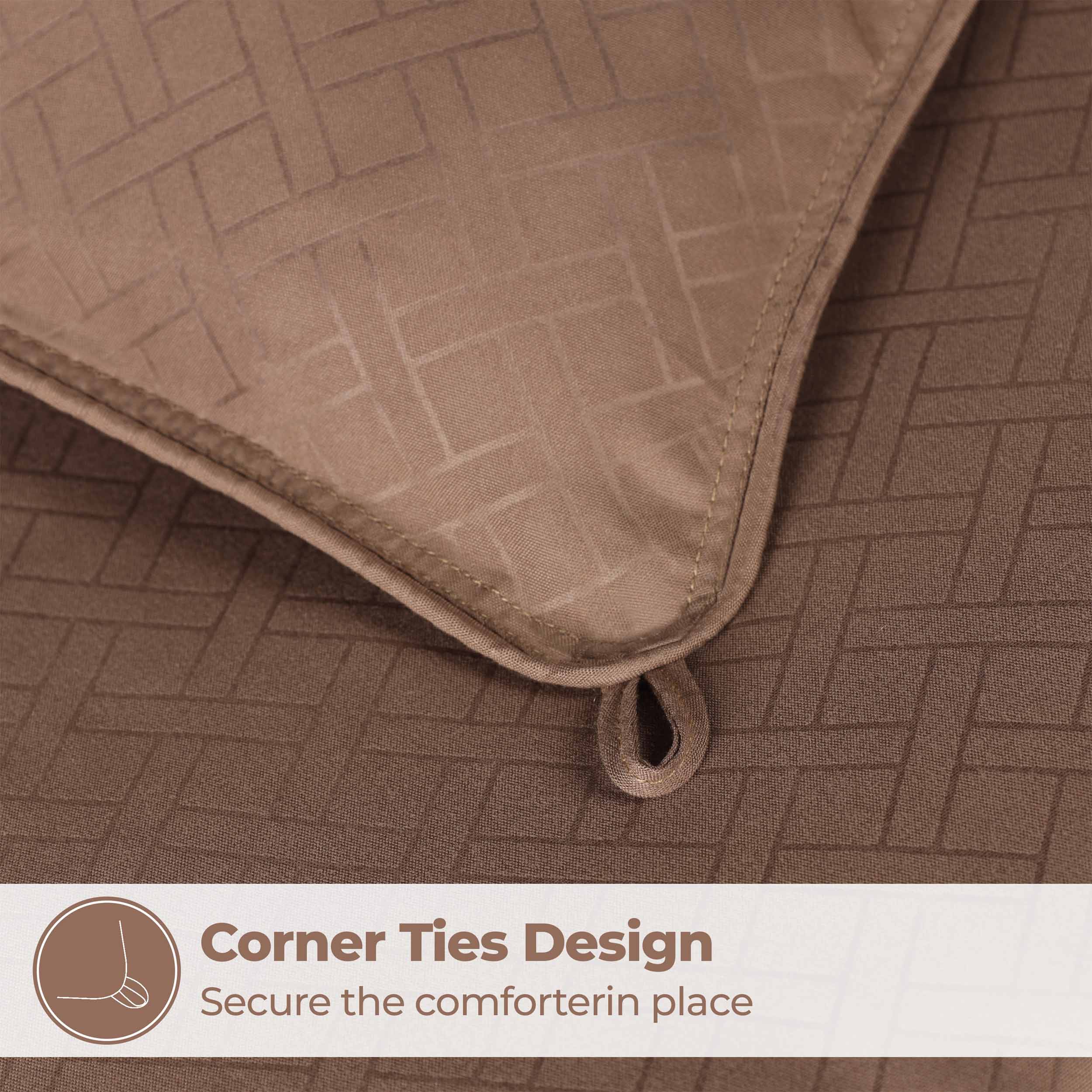 Luxury Basketweave Plush Down Alternative Comforter - Hypoallergenic & Breathable All-Season Bedding for Master Bedroom, Guest Room & Dorm