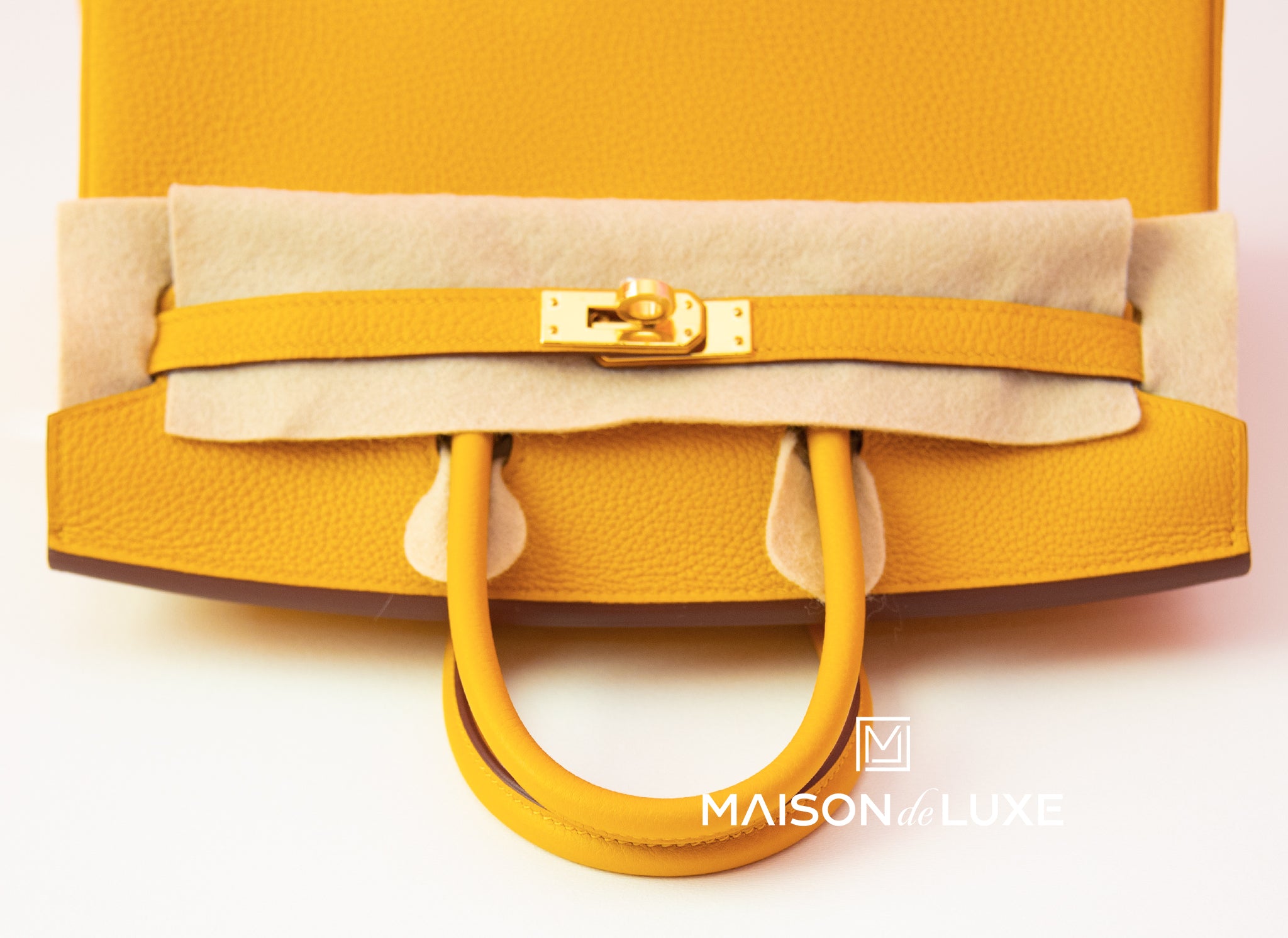 Authentic Hermes Birkin 25 Handbag in Jaune Ambre Togo Leather with Gold Hardware - Luxury Designer Bag for Women, Perfect for Work, Travel & Special Occasions