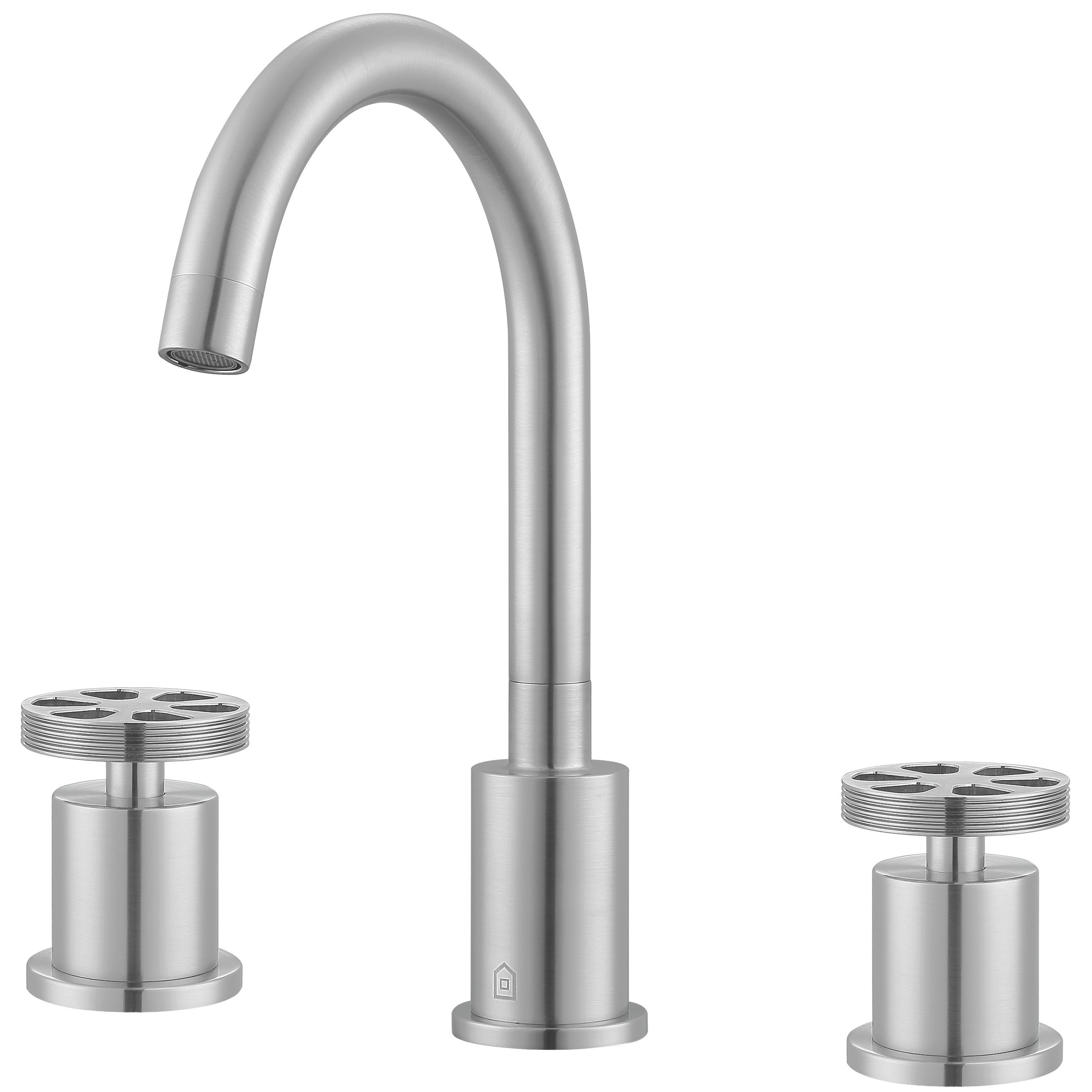 Ancona Nova Series Widespread Bathroom Faucet in Brushed Nickel - Modern Waterfall Design for Vanity Sinks, Perfect for Home & Hotel Bathroom Renovation