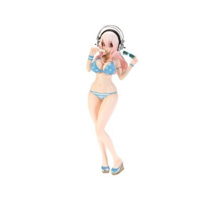 Super Sonico Anime Figure - Summer Beach Swimsuit Music Edition with Ice Sunglasses - Collectible Prize Toy by Taito - Perfect for Anime Fans, Collectors, and Beach-Themed Displays