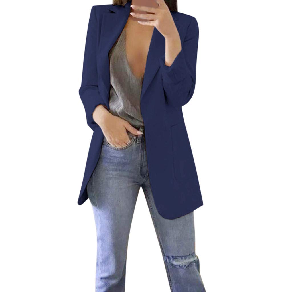 Maqroz Women's Lightweight Blazer - Office & Casual Stretch Jacket for Work