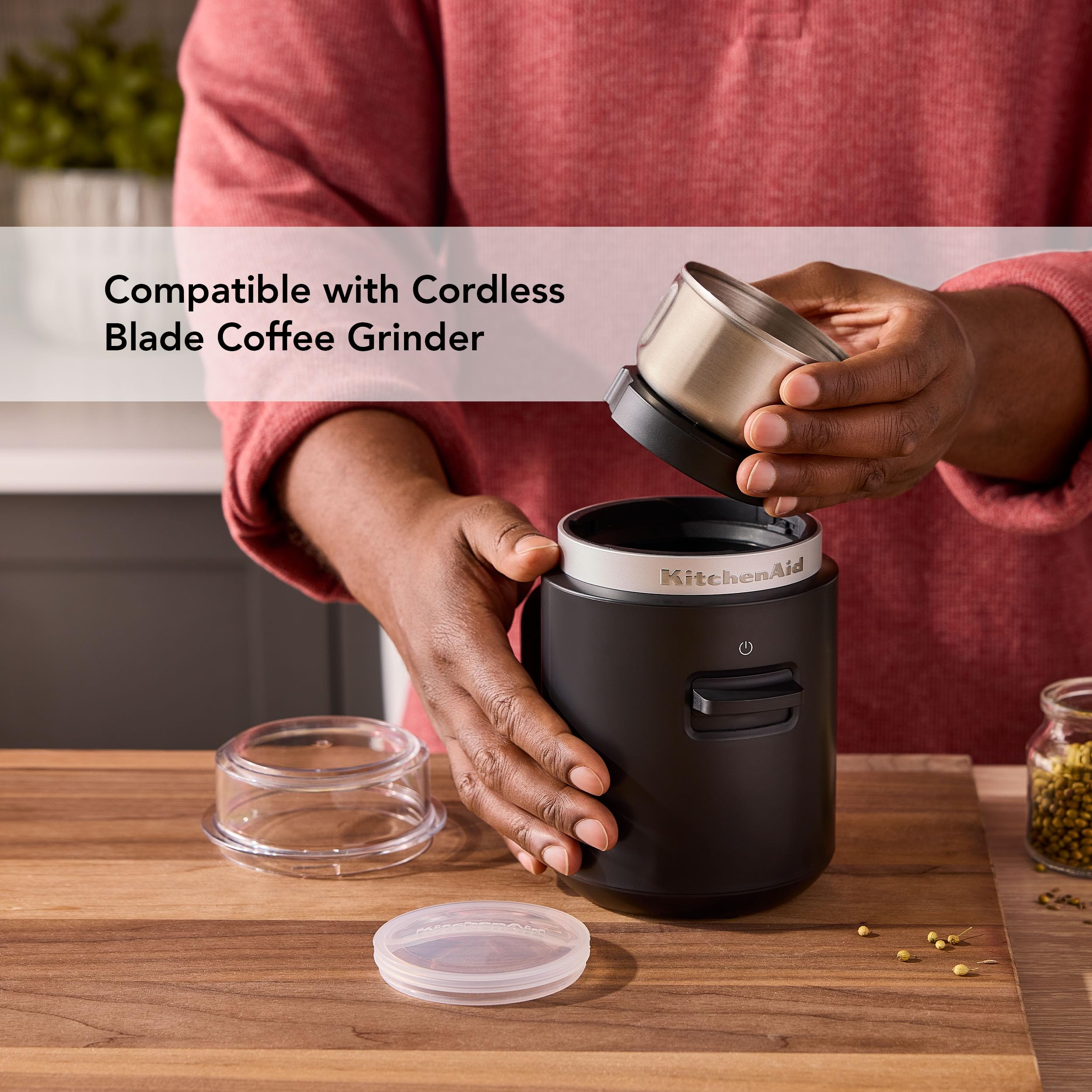 KitchenAid Go Spice Grinder Attachment - Compatible with KitchenAid Go Cordless Blade Coffee Grinder | Perfect for Freshly Ground Spices, Herbs & Coffee at Home or On-the-Go