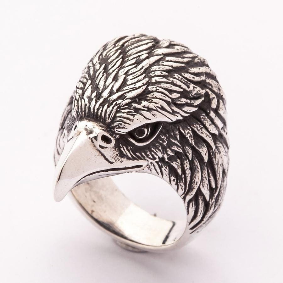 Harley Eagle Head Biker Ring - Sterling Silver Men's Jewelry for Motorcycle Riders - Perfect for Biker Gifts, Motorcycle Events & Everyday Wear