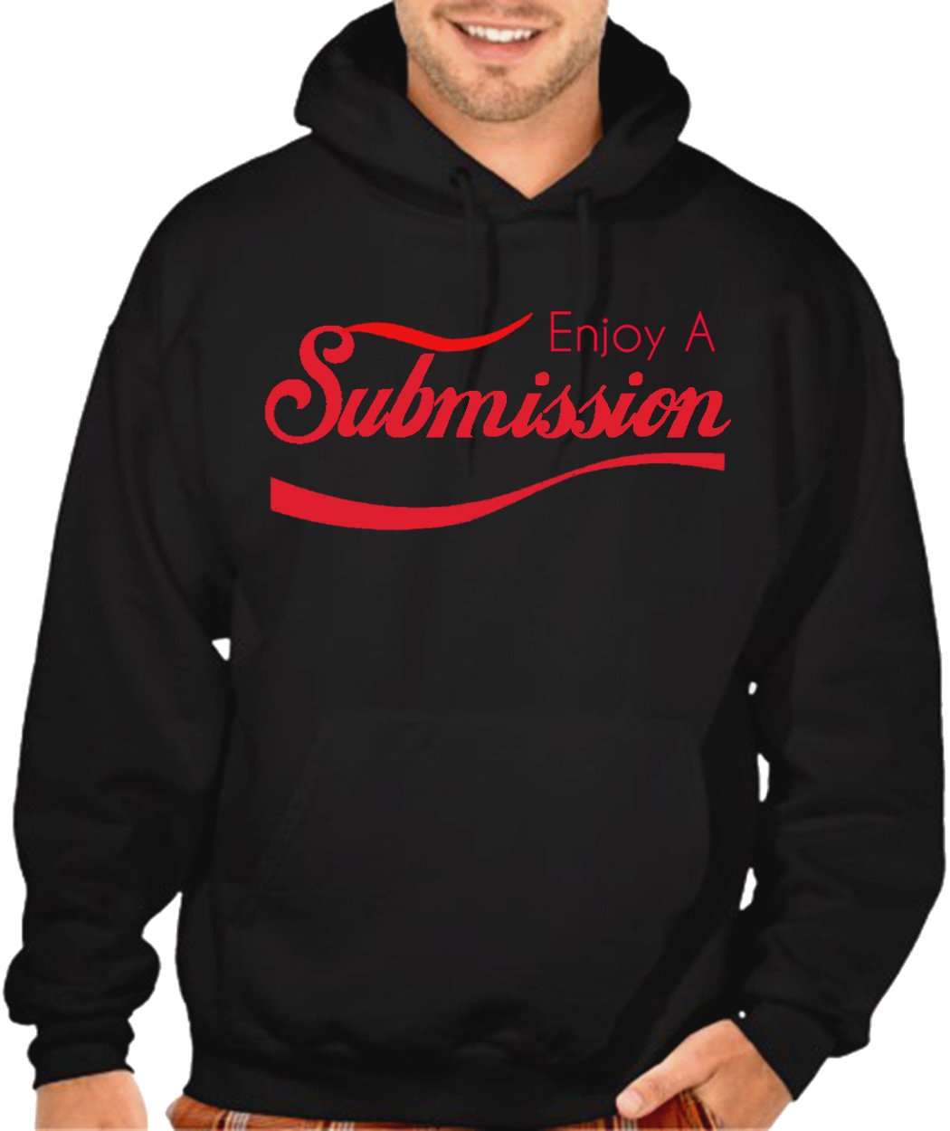 Enjoy A Submission Men's Hoodie Black - Comfortable & Stylish Pullover Hooded Sweatshirt for Casual Wear, Gym & Outdoor Activities
