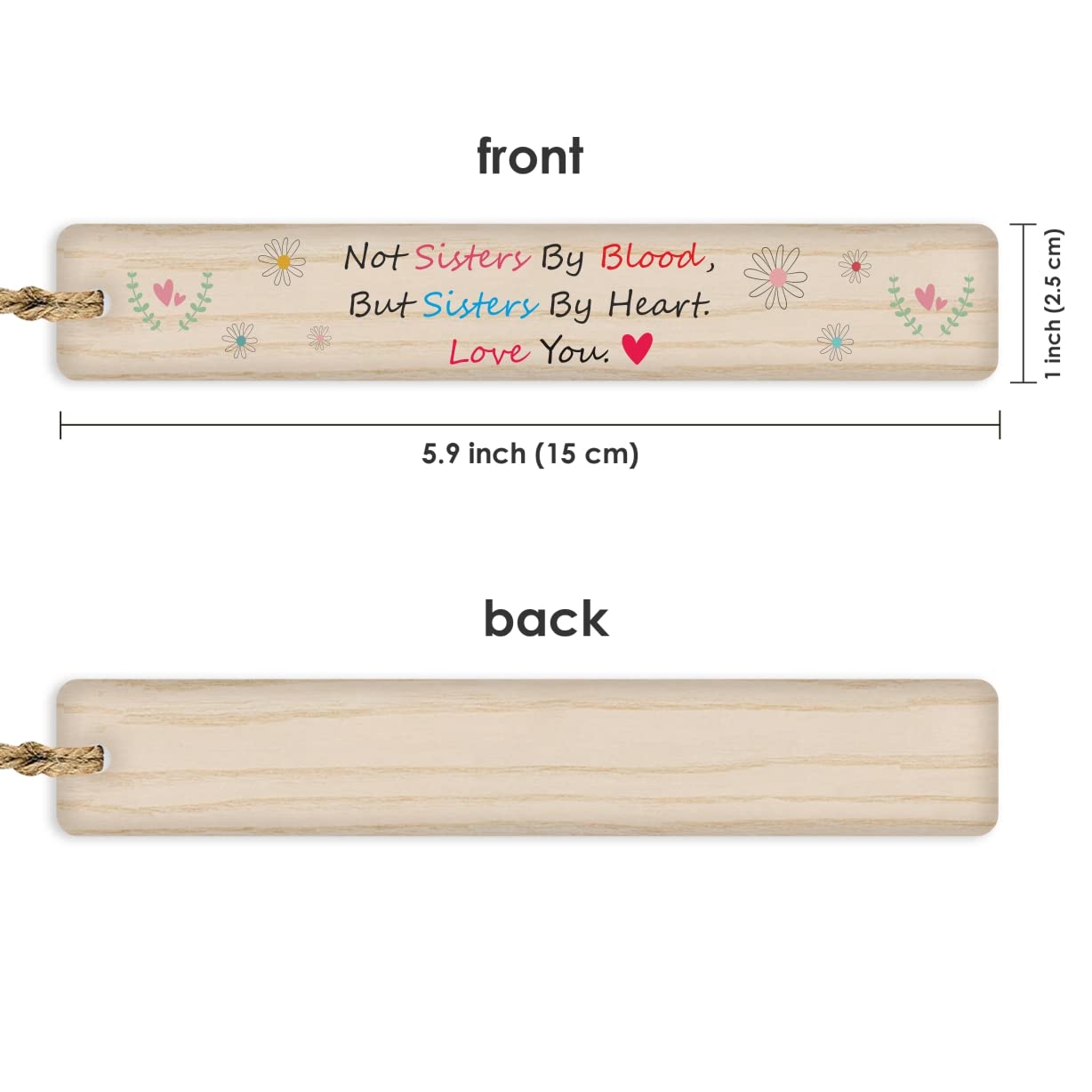 Custom Wooden & Antique Bookmarks for Women & Men - Personalized Engraved Book Markers for Book Lovers - Heartwarming Sister Gift Idea - Perfect for Reading, Book Club Gifts & Literary Presents