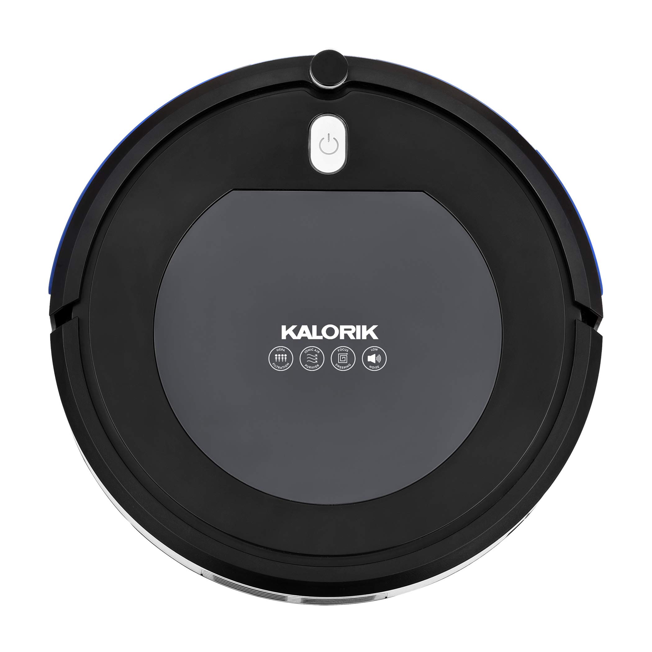 Kalorik® Home Ionic Pure Air Rechargeable Robot Vacuum Cleaner - 4 Smart Cleaning Modes, Black/Gray - Perfect for Hardwood Floors, Carpets & Pet Hair Removal
