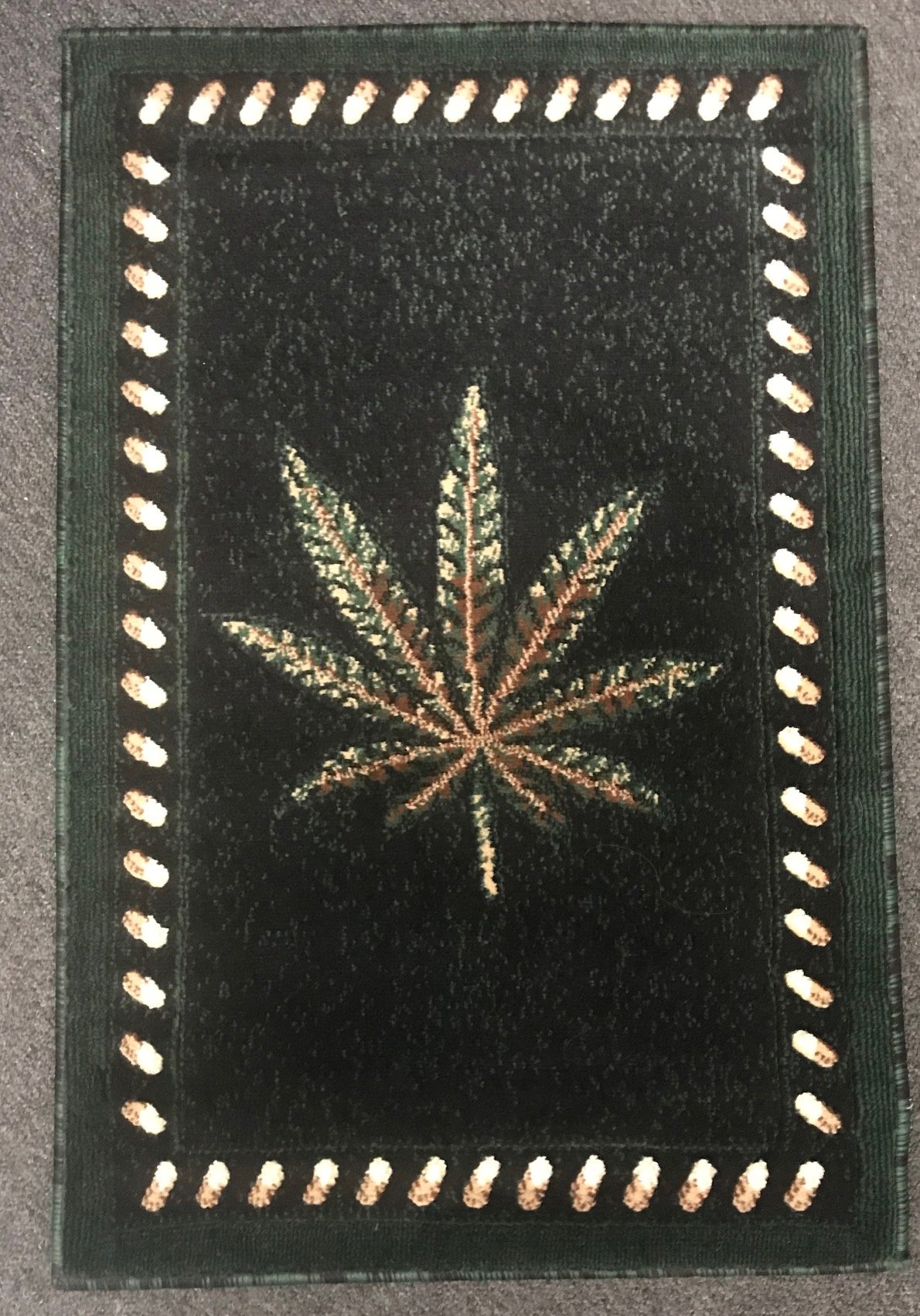 Americana Marijuana Door Mat Rug - Black & Green Design #139 (2ft x 3ft) - Non-Slip Indoor/Outdoor Welcome Mat for Porch, Patio, or Front Door