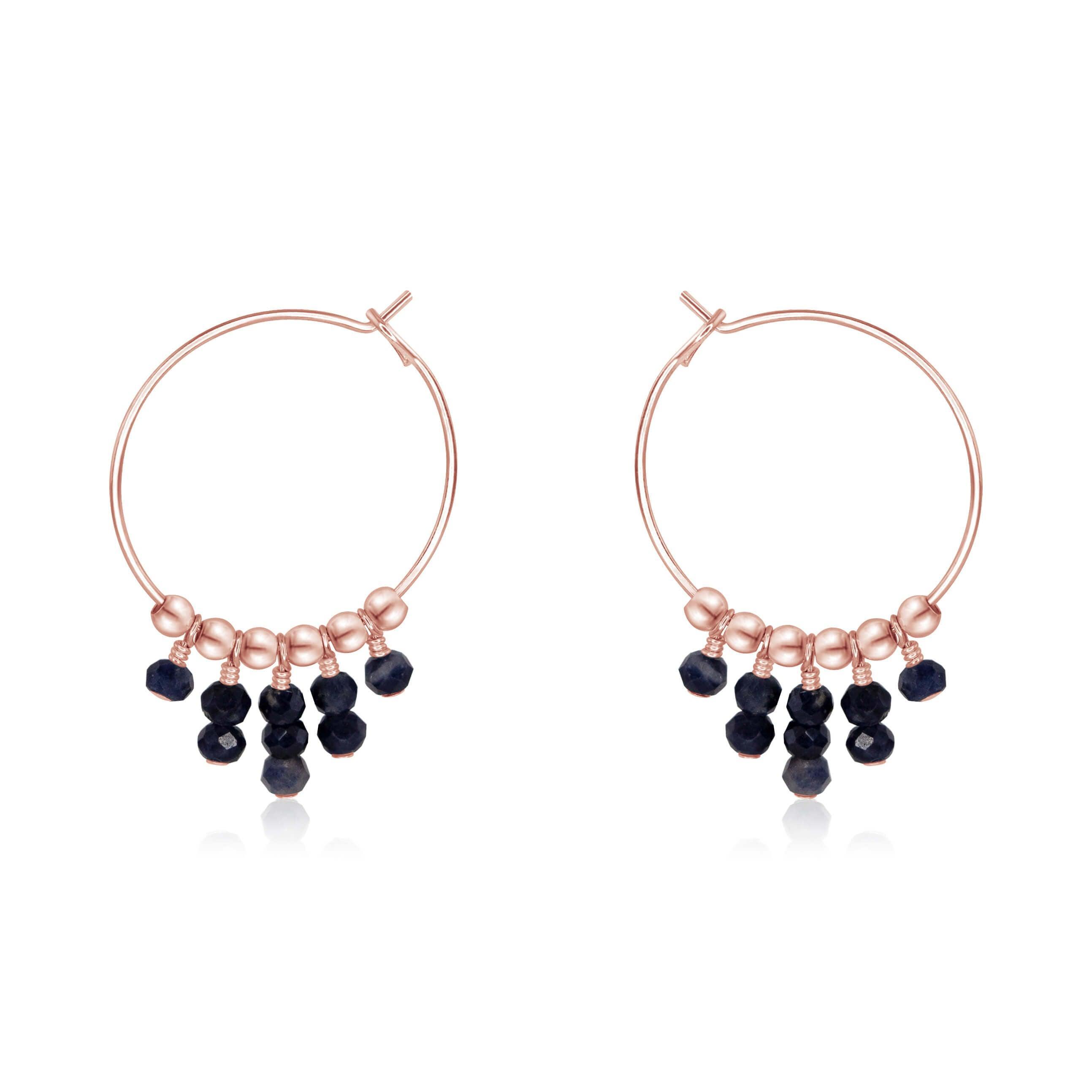Elegant Sapphire Statement Hoop Earrings for Women - 925 Sterling Silver Dangle Earrings - Perfect for Parties, Weddings & Special Occasions