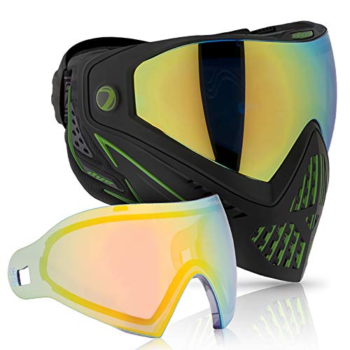 Dye i5 Paintball Goggles - Emerald 2.0 with Northern Lights Thermal Lens Combo | Anti-Fog, UV Protection | Perfect for Tournament Play & Woodsball Scenarios
