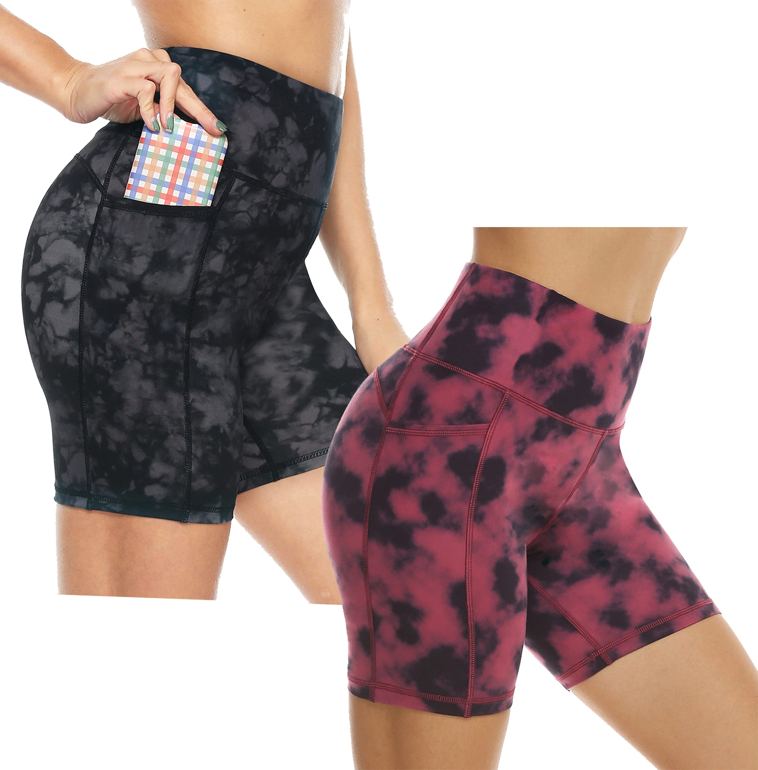 AFITNE Women's High Waist Biker Shorts with Pockets - 5” & 8” Tummy Control Workout Shorts for Running, Yoga & Gym | Breathable & Stretchy Athletic Shorts for Women