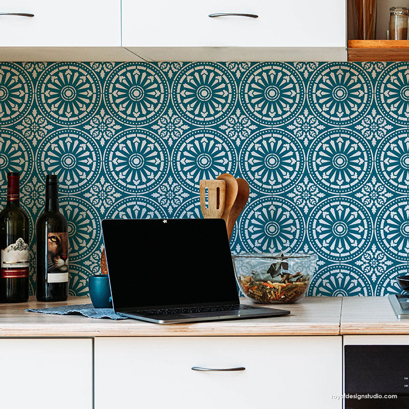 Delicate Tile Stencil - Reusable DIY Wall & Floor Stenciling Kit for Home Decor, Bathroom & Kitchen Renovation | Perfect for Creating Custom Patterns on Ceramic, Porcelain & Concrete Tiles
