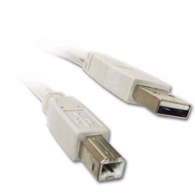 15ft USB Cable for DYMO Label Writer 450 Twin Turbo Label Printer - High-Speed 71 Labels Per Minute - Compatible with Black/Silver (1752266) Models - White/Beige - Perfect for Office Labeling & Shipping Stations