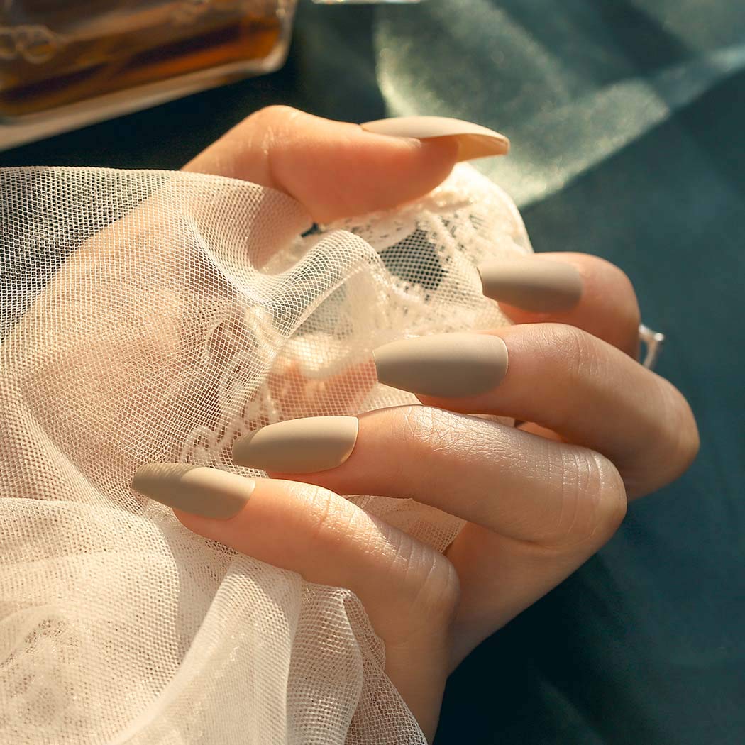 Sethexy Matte Coffin False Nails 8 Packs (192 Pcs) - Solid Color Press on Nails Medium Ballerina Fake Nails for Women and Girls - Perfect for Parties, Weddings, and Everyday Wear