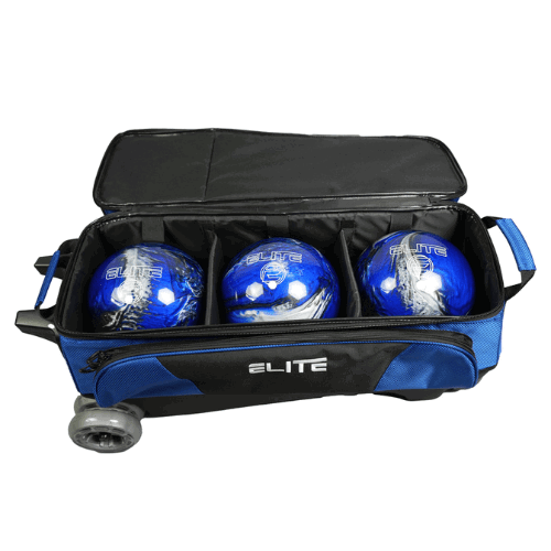 ELITE Deluxe 3 4 5 Bowling Ball Roller Bag - Heavy Duty Bowling Ball Carrier with Wheels for Men & Women - Perfect for League Play, Tournaments & Practice Sessions