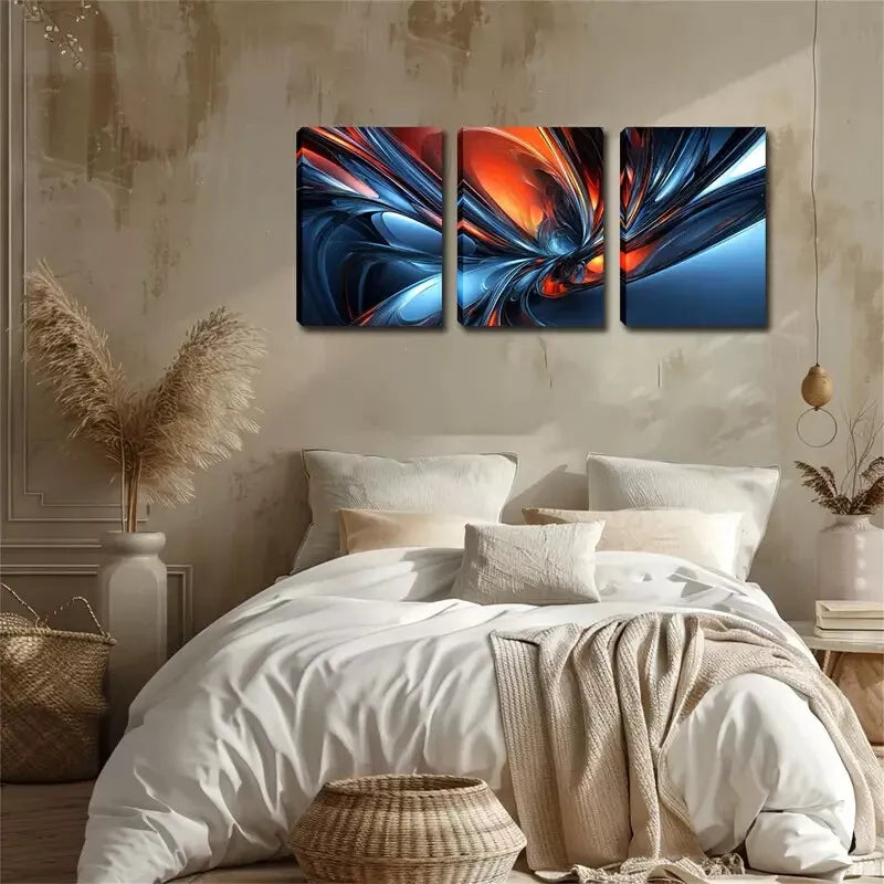 3-Piece Abstract Gorgeous Pattern Wall Art Set - Framed Canvas 40x60cm (16x24 Inches) - High Quality Print - 100% Australian Made - Ready to Hang - Perfect for Living Room, Bedroom, Office & Home Decor