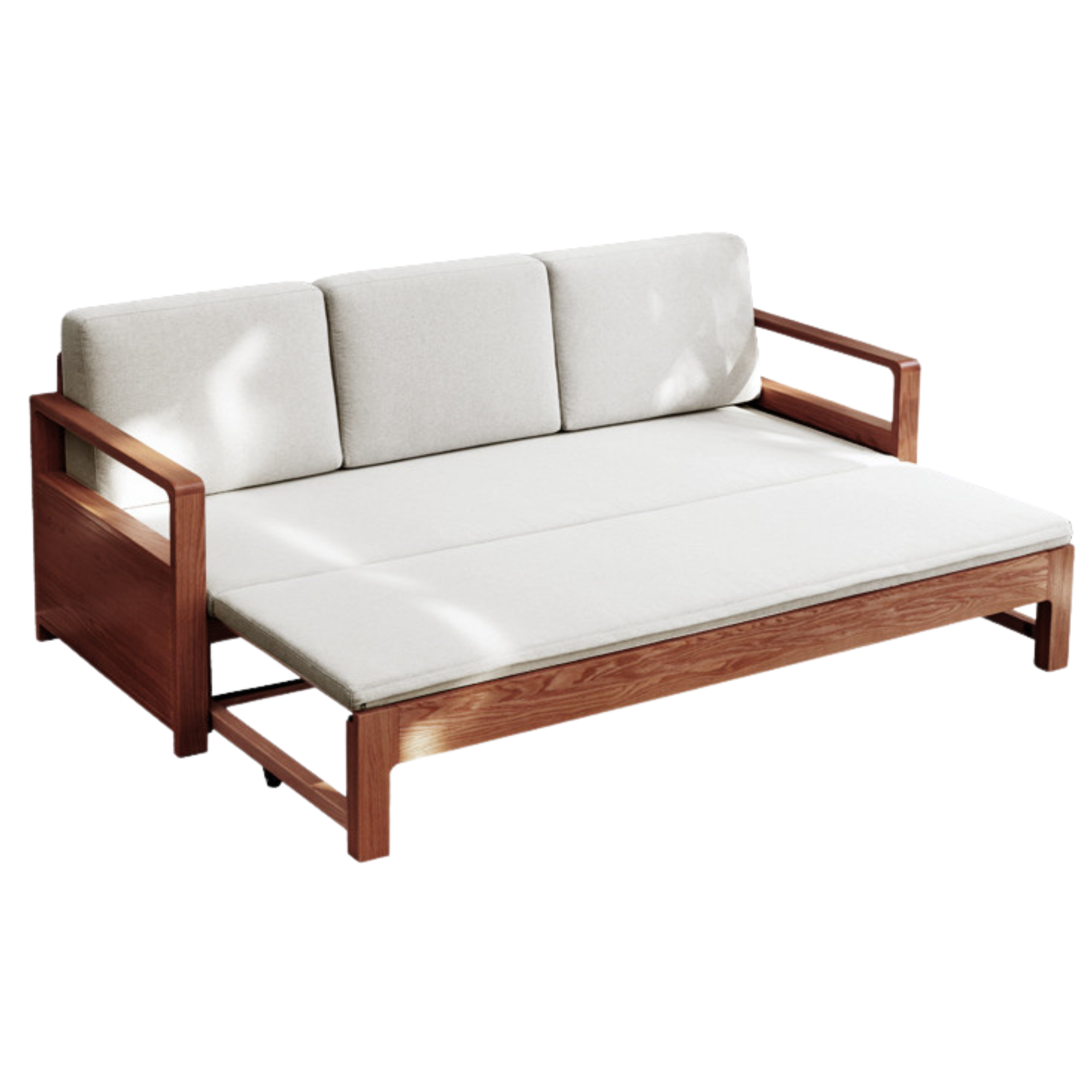 84.2х33-56.2х27.5 inch / 214х84-143х70сm / walnut color sofa bed - gravel white non-drawer