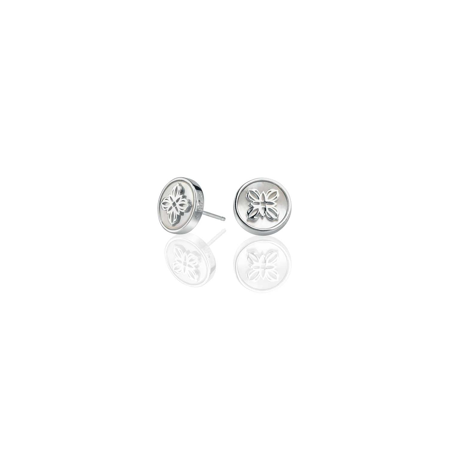 Lanna Four Petal Medallion Post Earrings - Handmade Silver Thai Tribal Jewelry for Women | Perfect for Weddings, Parties & Cultural Events