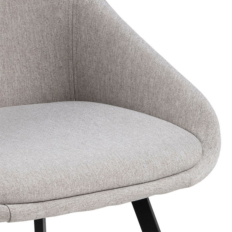 NILES Modern Dining Chair - Beige & Black Upholstered Accent Chair for Kitchen, Dining Room, or Home Office - Comfortable & Stylish Seating Solution