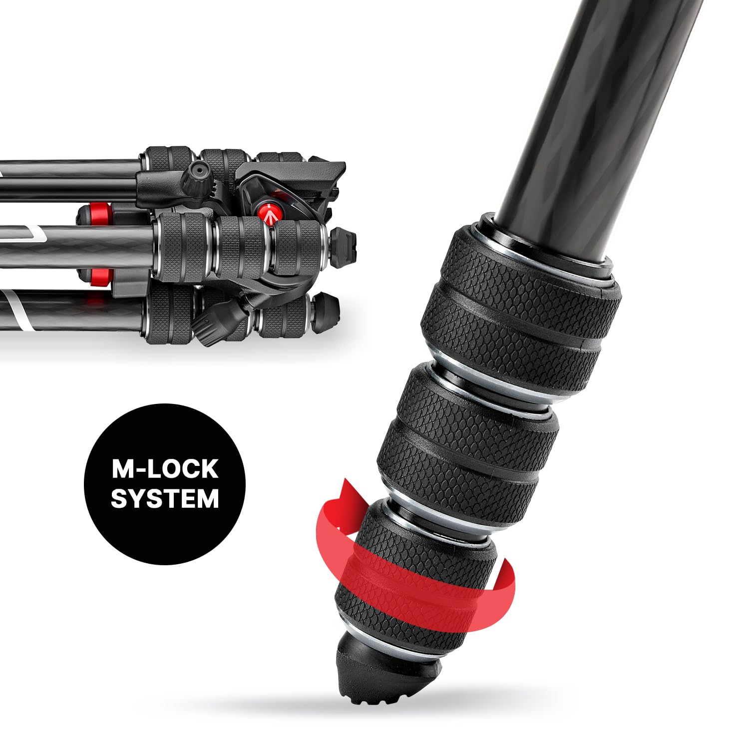Manfrotto Befree Live 4-Section Carbon Fiber Video Tripod with Fluid Head - Lightweight Travel Tripod for DSLR Cameras, Mirrorless Cameras & Video Shooting - Perfect for Vlogging, Live Streaming & Outdoor Photography (Black/Silver)