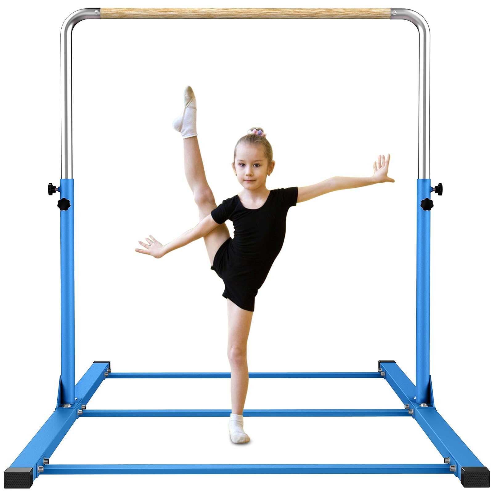 SHIWEI Adjustable Gymnastics Bar for Kids - 3ft to 5ft Height Adjustable Horizontal Kip Bar for Home Training | Perfect for Backyard, Playroom & Indoor Gymnastics Practice