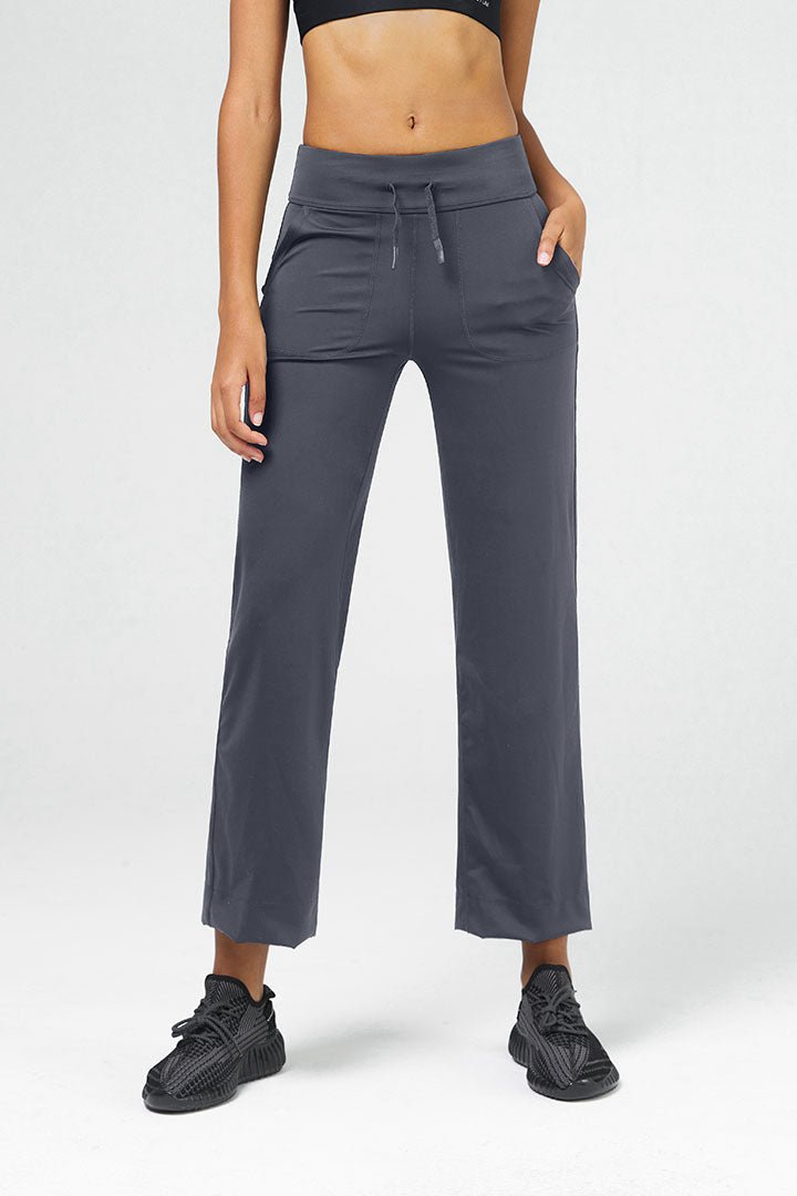Saltum High-Waist Straight-Leg Pants for Women - Office to Yoga Stretch Work Pants - Comfortable & Versatile for Work, Travel & Lounge