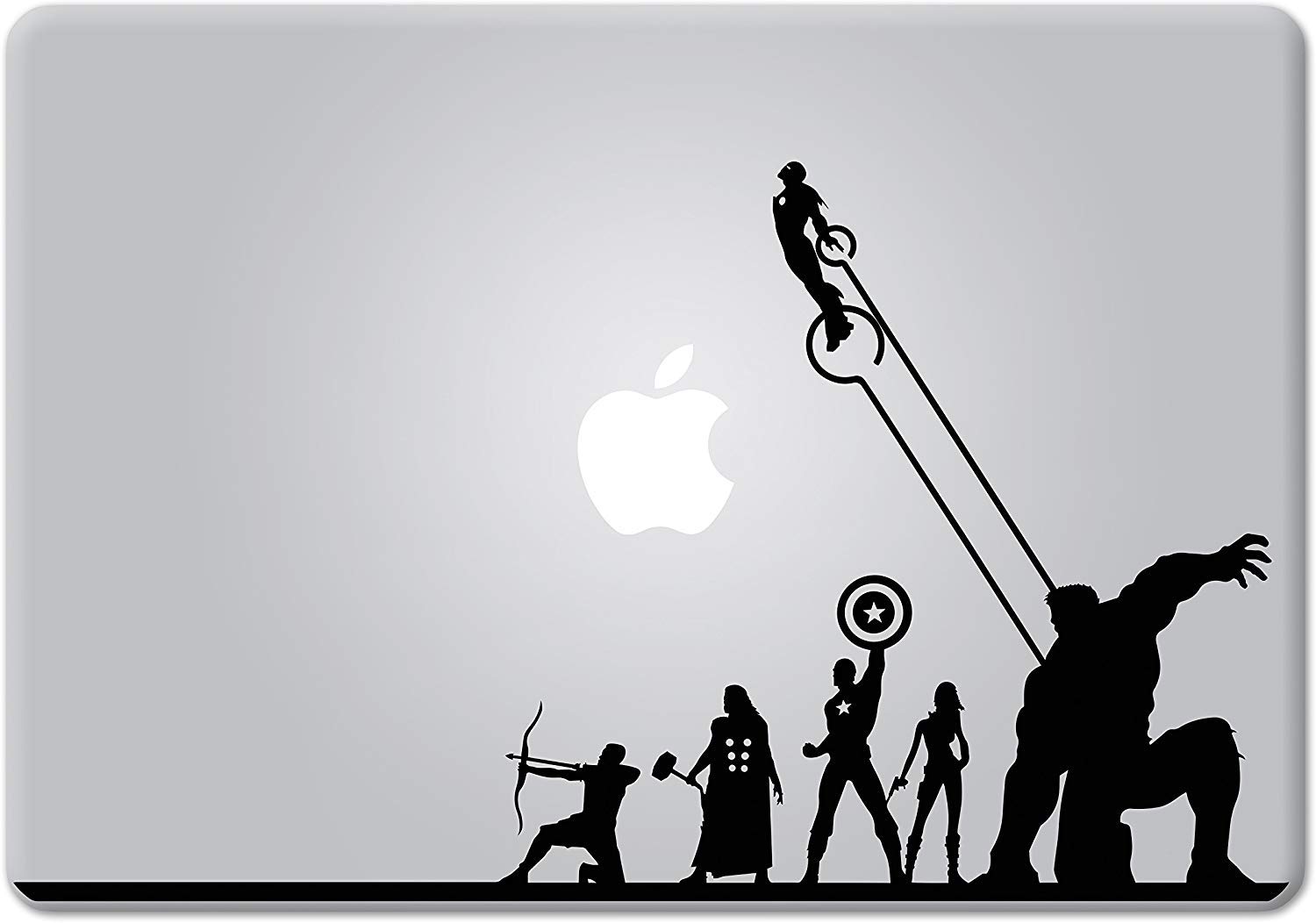 Avengers Vinyl Sticker Decal for MacBook, Laptop, Car Window - Black Superhero Design | Perfect for Marvel Fans, Tech Accessories & Vehicle Customization